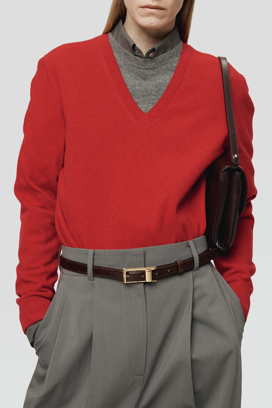 RECTO｜LAYERED 撞色層疊V領針織上衣