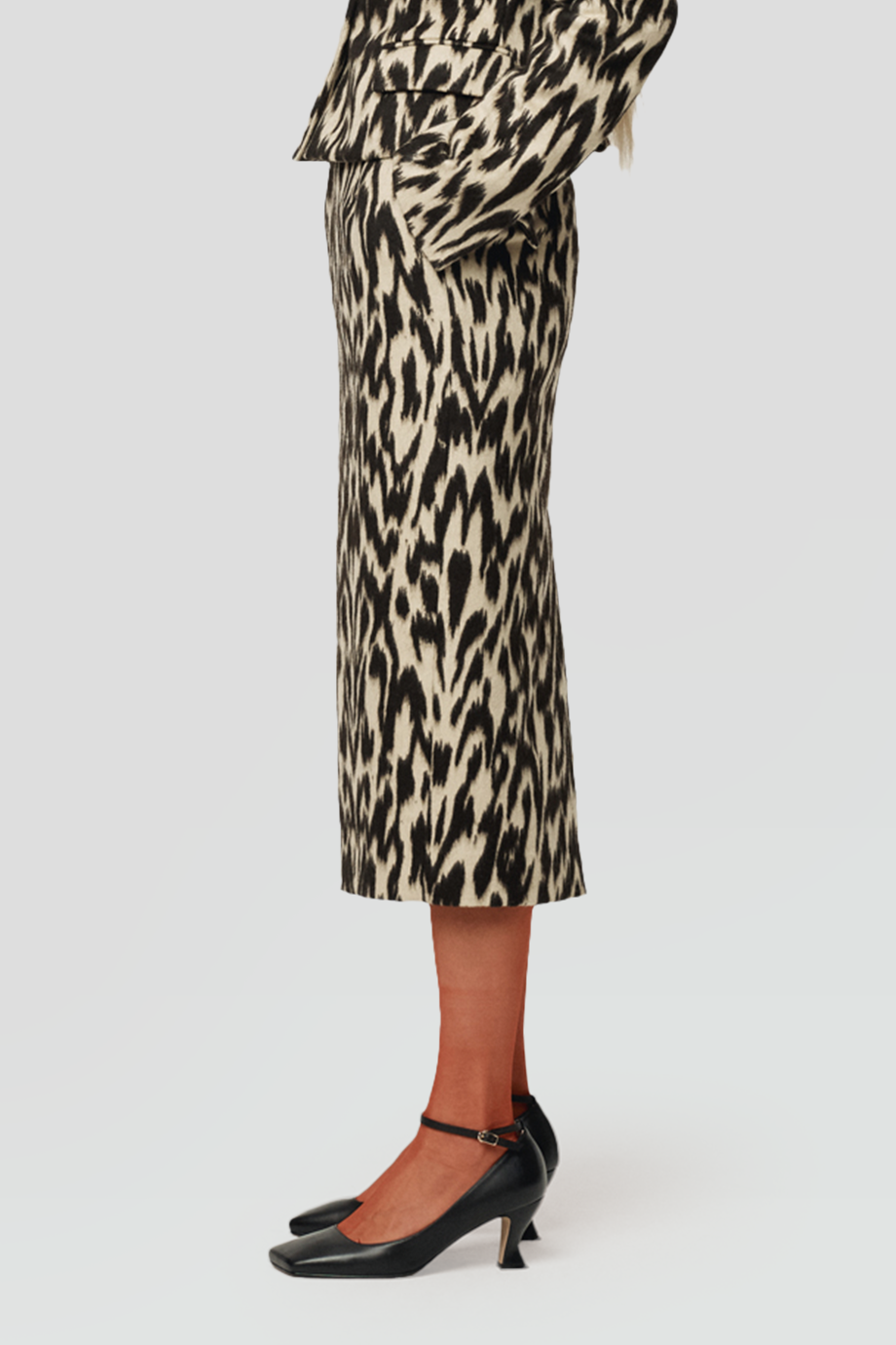 RECTO｜LEOPARD 豹紋羊毛直筒長裙
