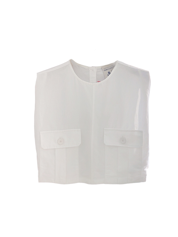 Semicouture  雙口無袖上衣(白)