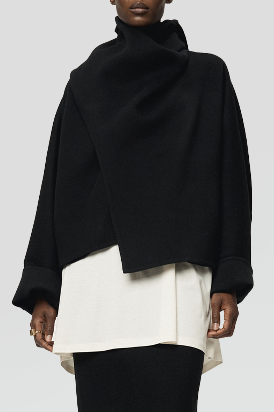 RECTO｜MUFFLER 手工羊毛圍巾式短版大衣