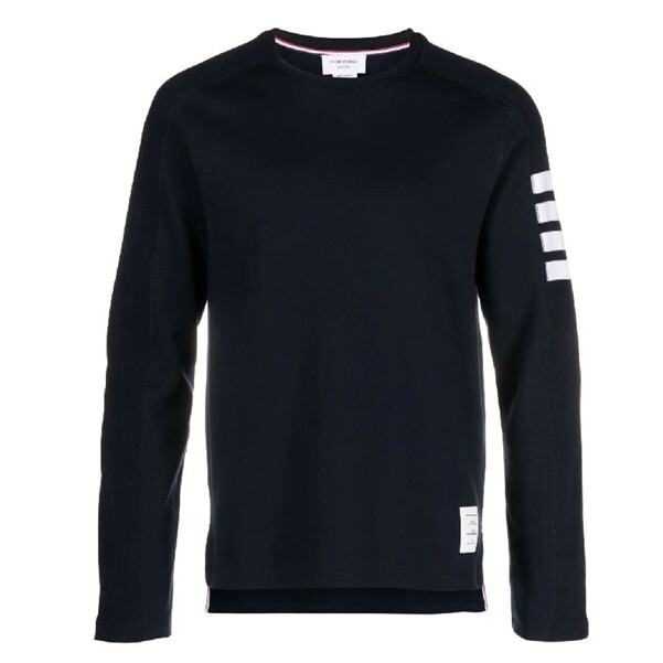 1XY0911-001 THOM BROWNE Cotton 4-Bar T-shirt Navy #MJS245A07323 415 (BR)