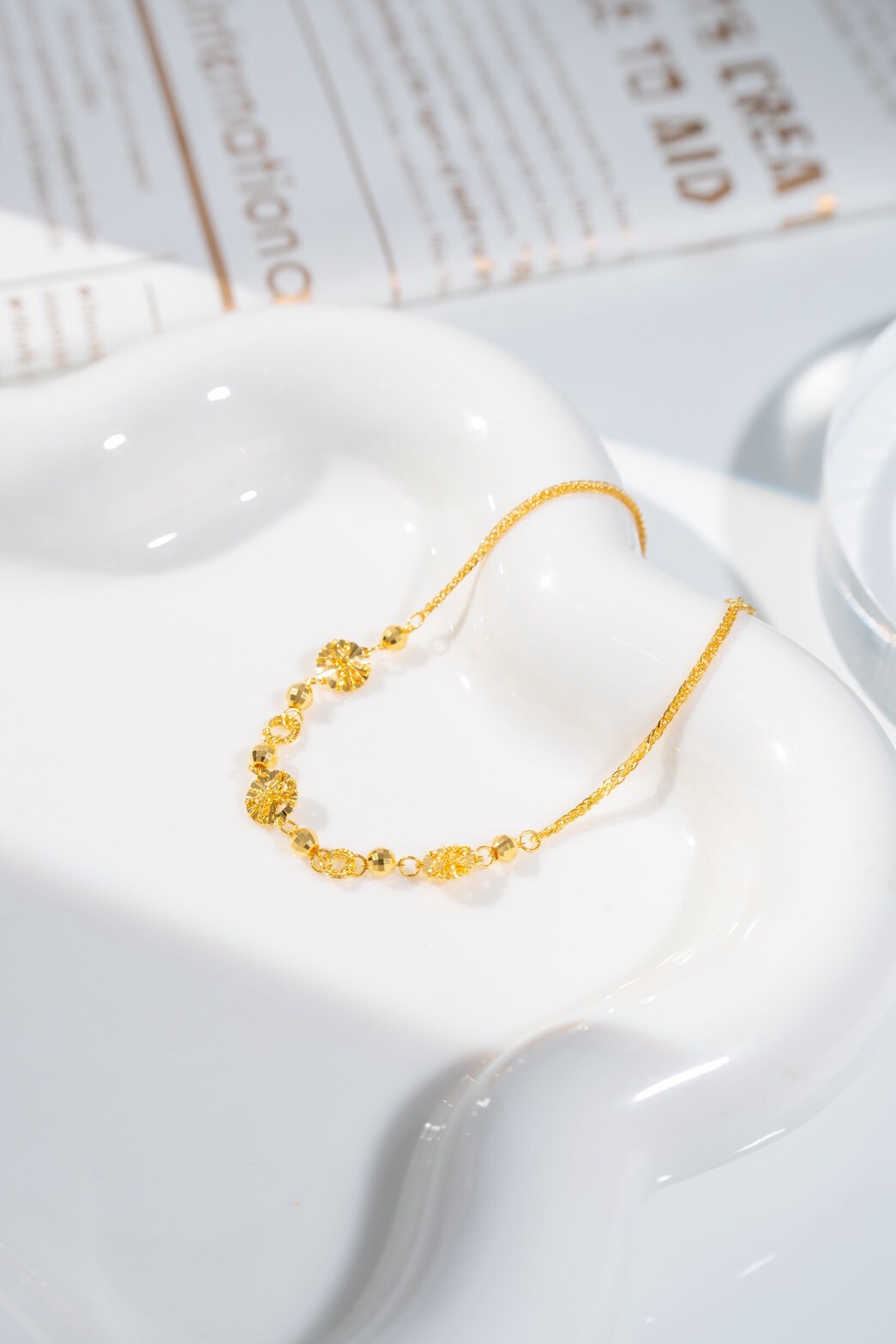 圈珠綻放｜黃金散花手鍊