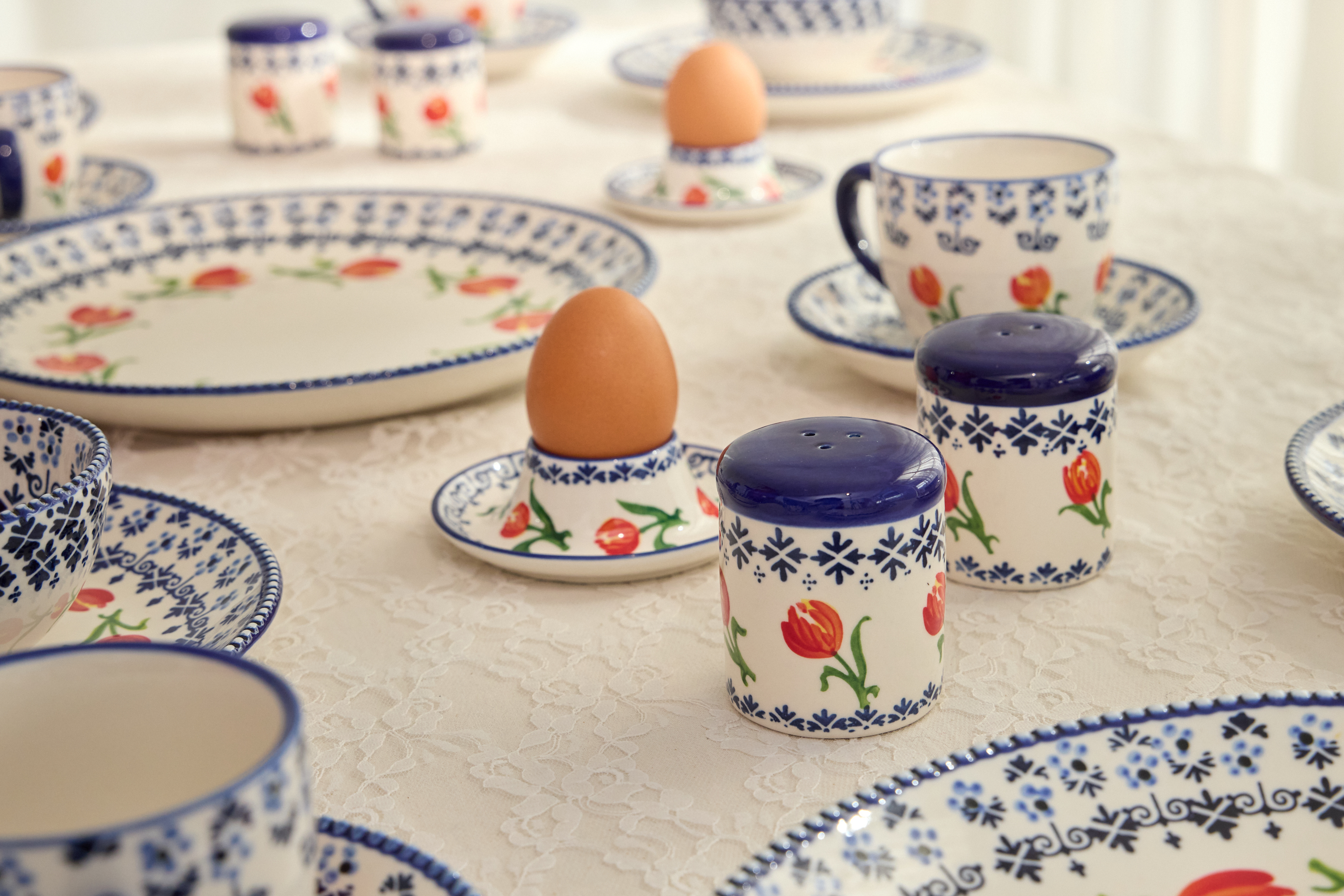 HEINEN DELFTS BLAUW｜Plate Oranje Tulp - 20cm