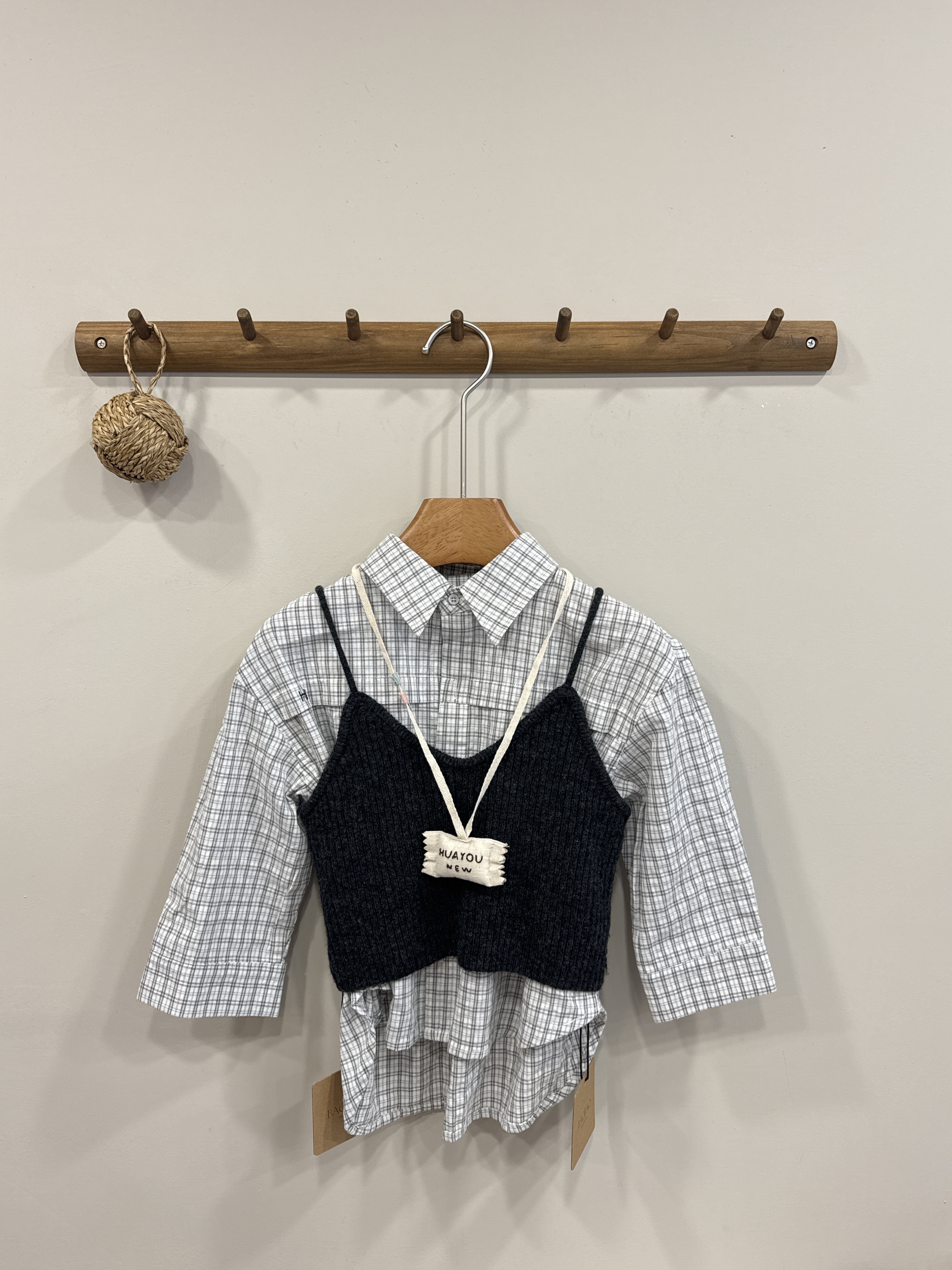 A02961灰格子襯衫