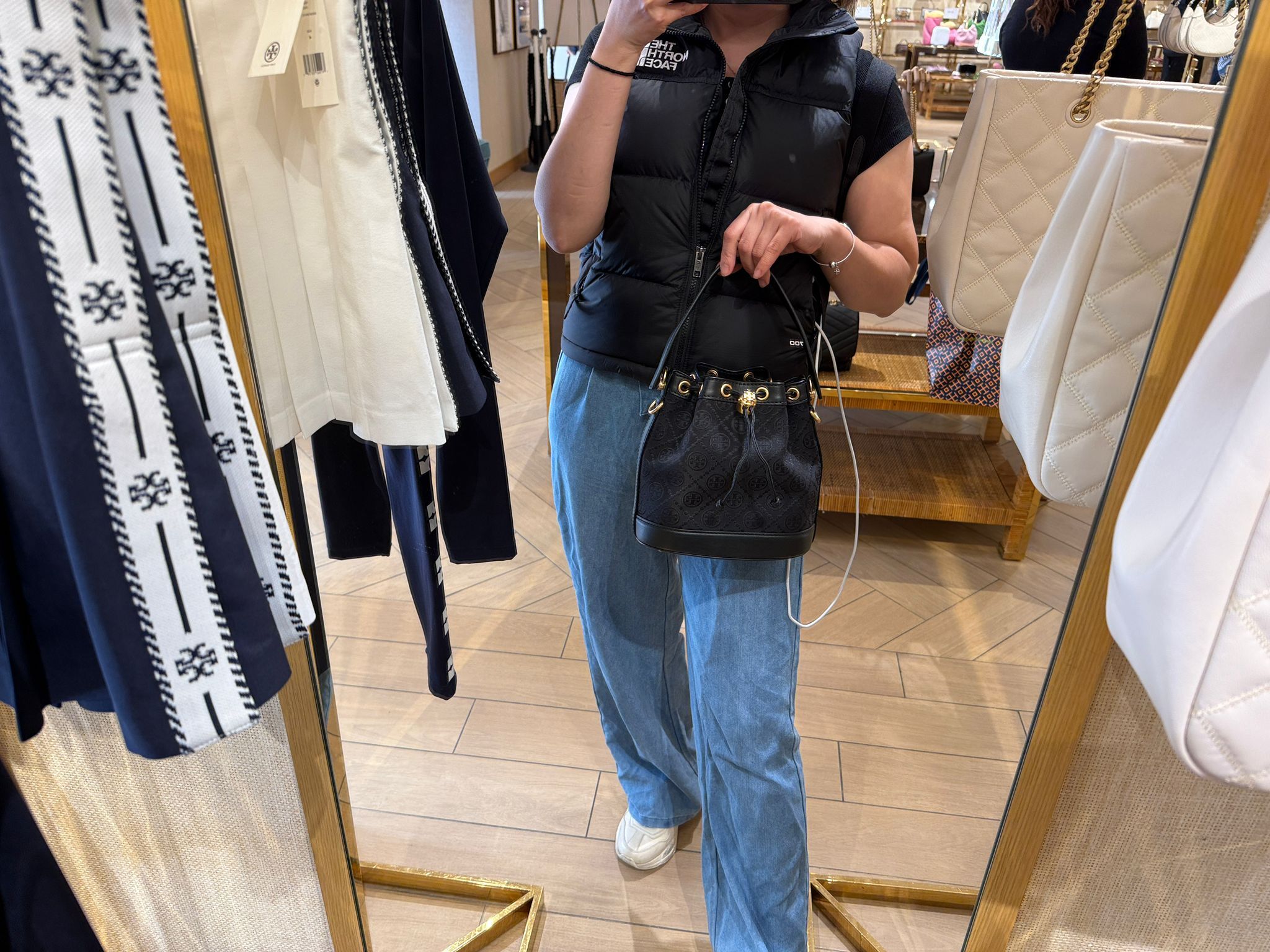 Tory Burch T Monogram Bucket bag black