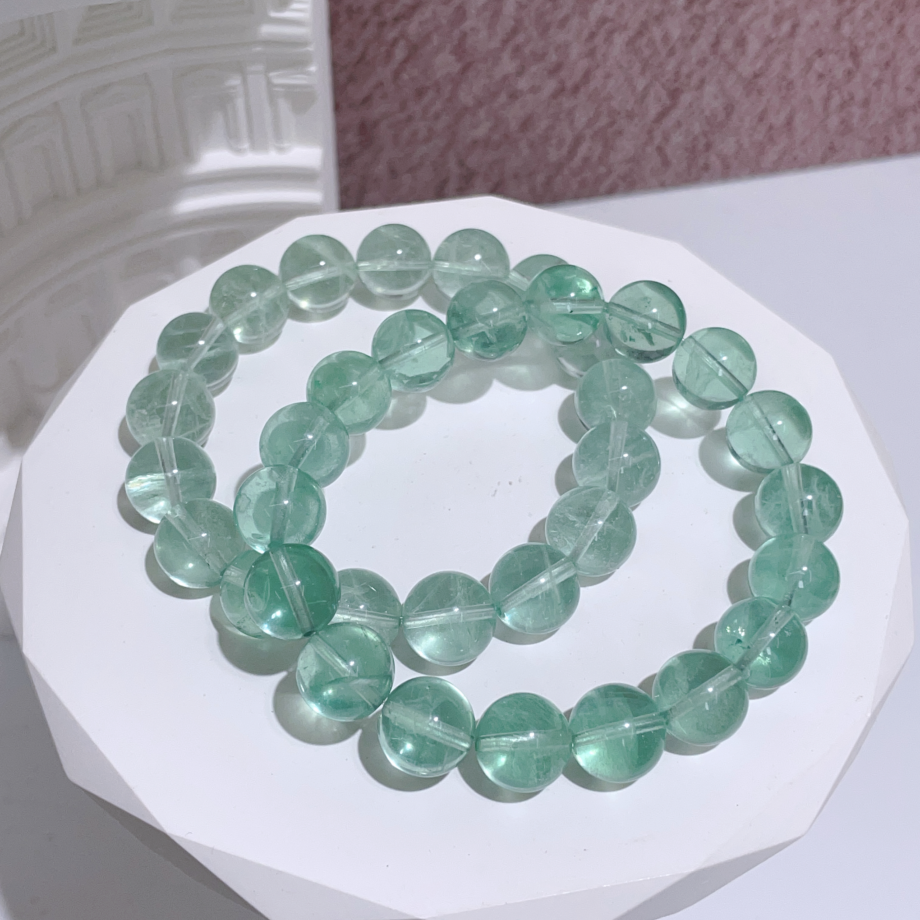 冰透綠瑩石手串 11mm