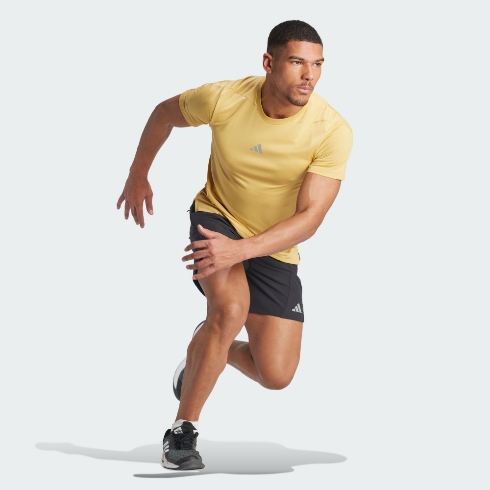 ADIDAS 短T D4T HR TEE 黃色 快排 運動 短袖 男 IS3740