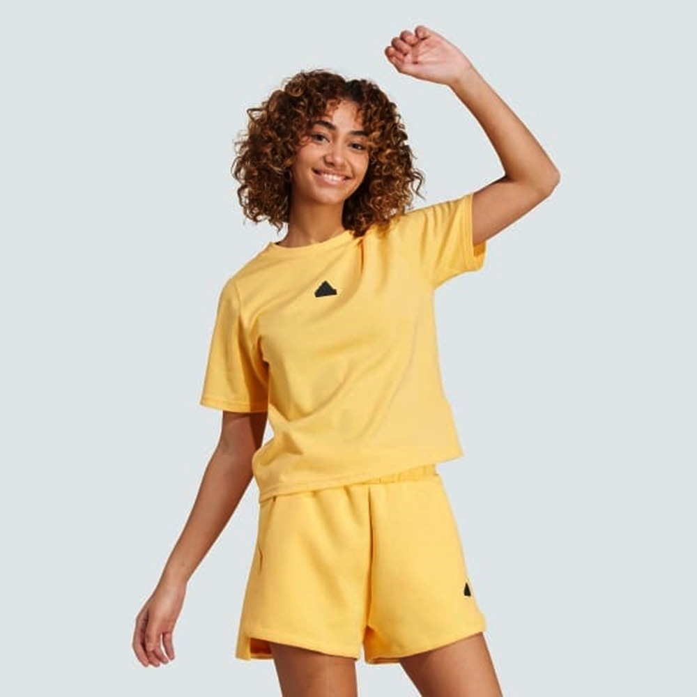 ADIDAS 短T W Z.N.E. TEE 黃色 休閒 短袖 上衣 女 IS3932