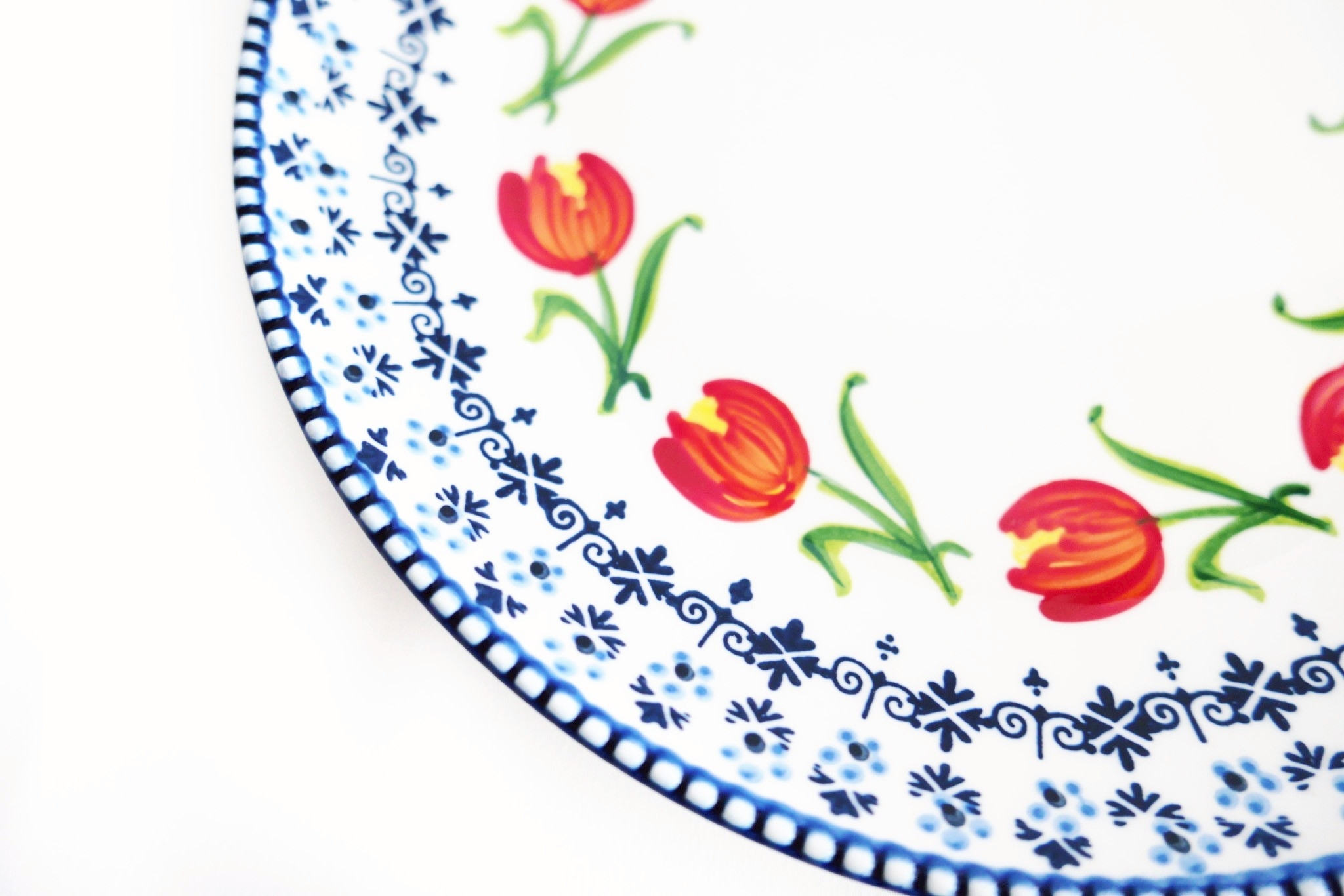 HEINEN DELFTS BLAUW｜Plate Oranje Tulp 26cm