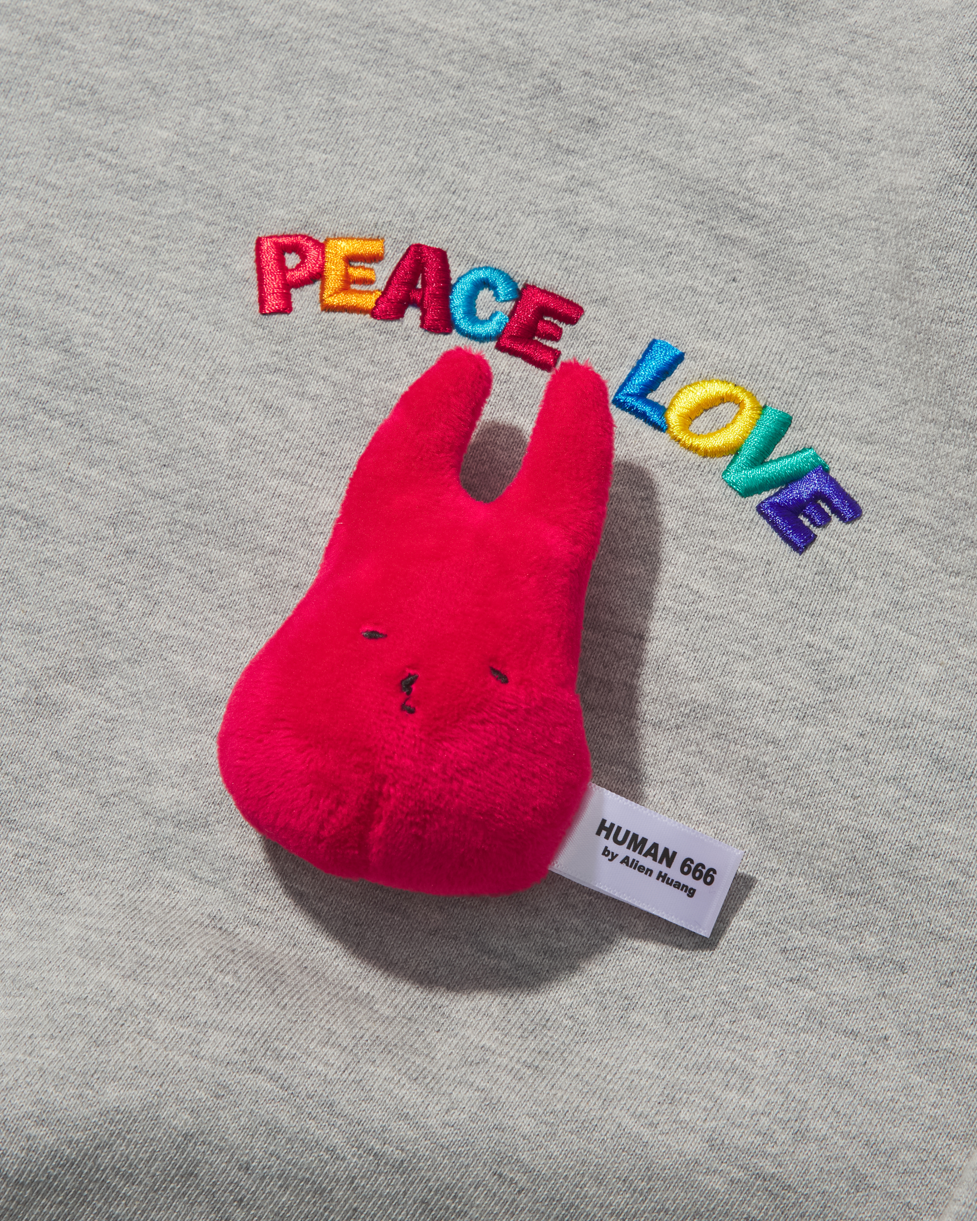 HUMAN666 PLUSH PIN CROPPED HOODIE JKT