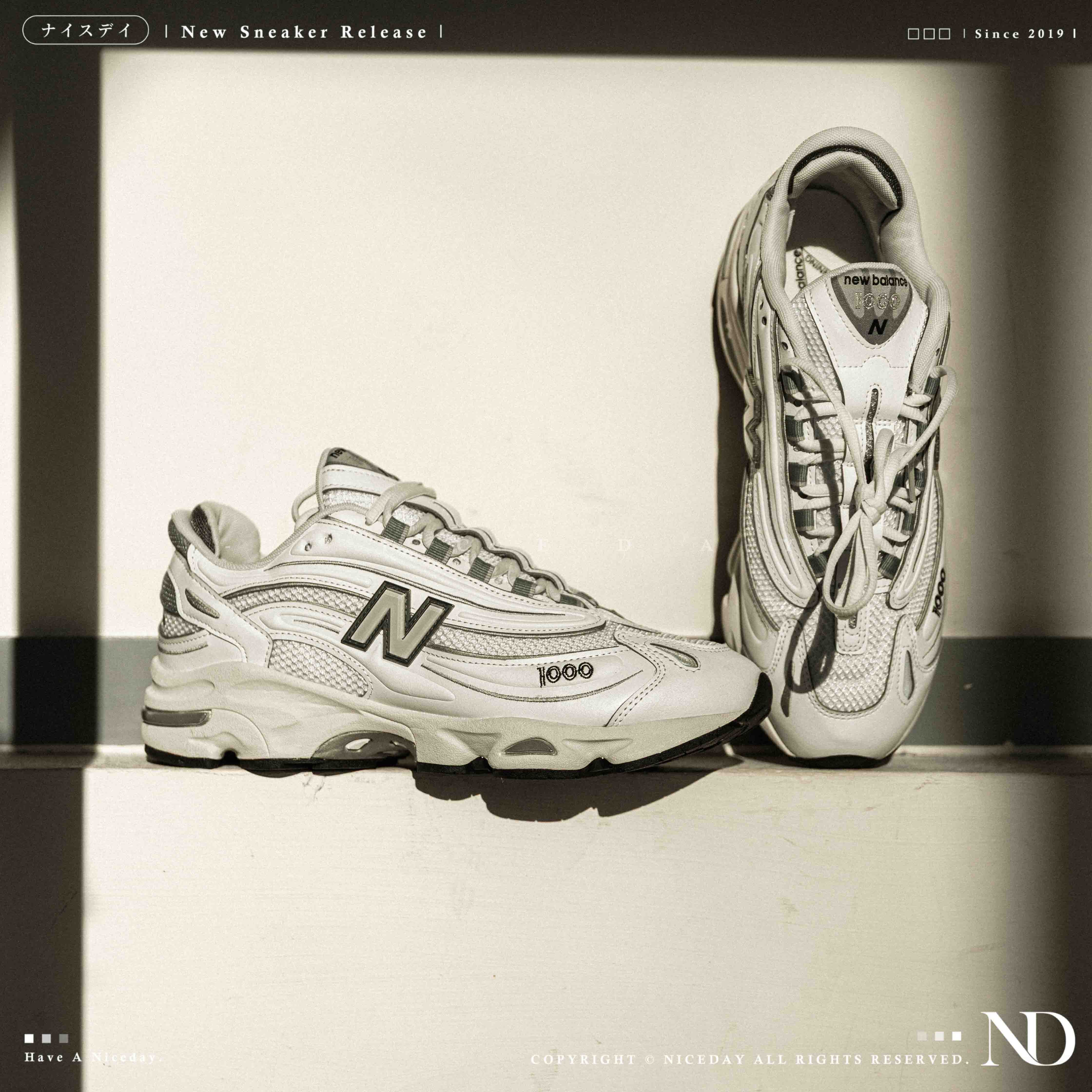 NICEDAY 現貨 New Balance 1000 白灰 白 灰 白銀 象牙白 拼接 灰底 復古 慢跑 男鞋 M1000D