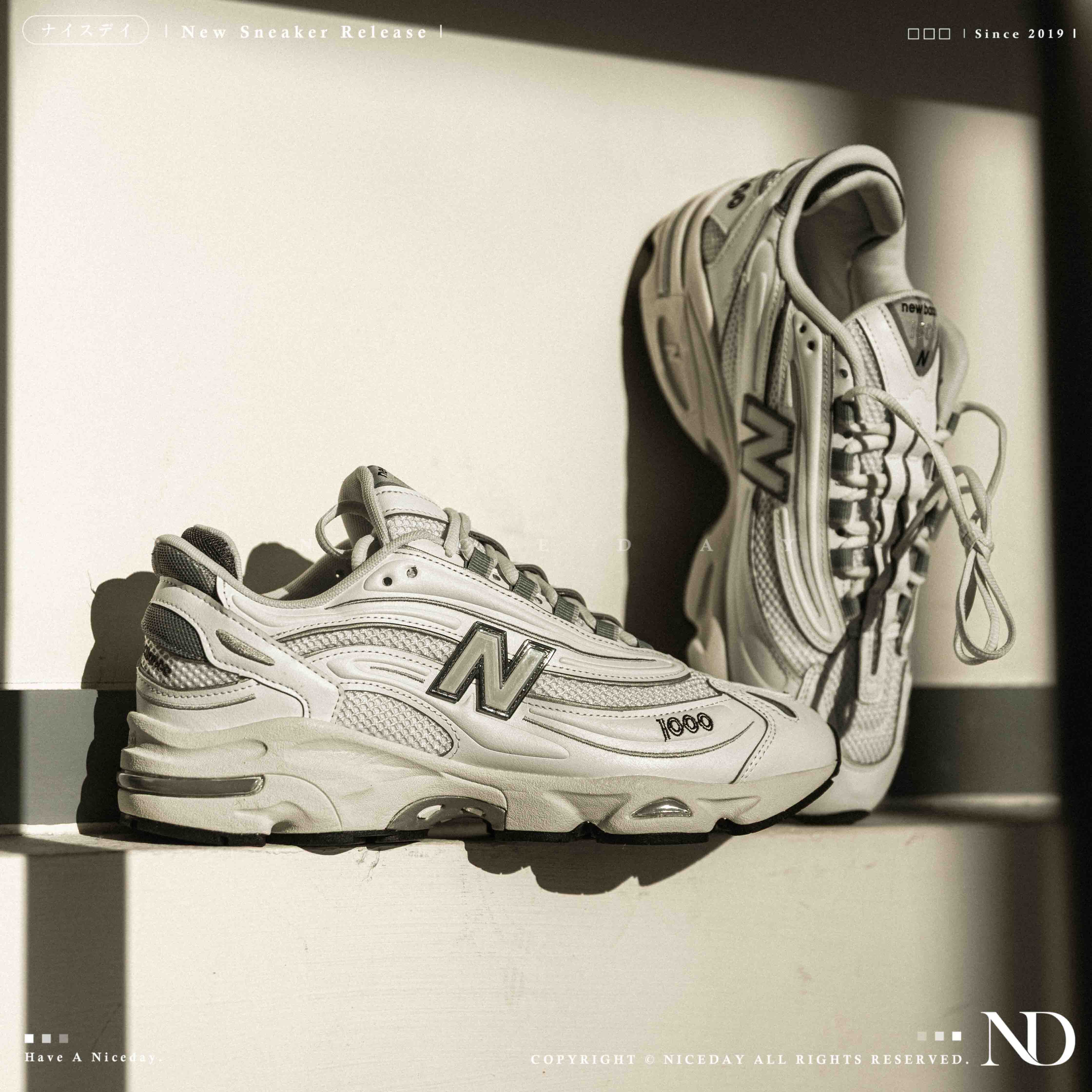 NICEDAY 現貨 New Balance 1000 白灰 白 灰 白銀 象牙白 拼接 灰底 復古 慢跑 男鞋 M1000D