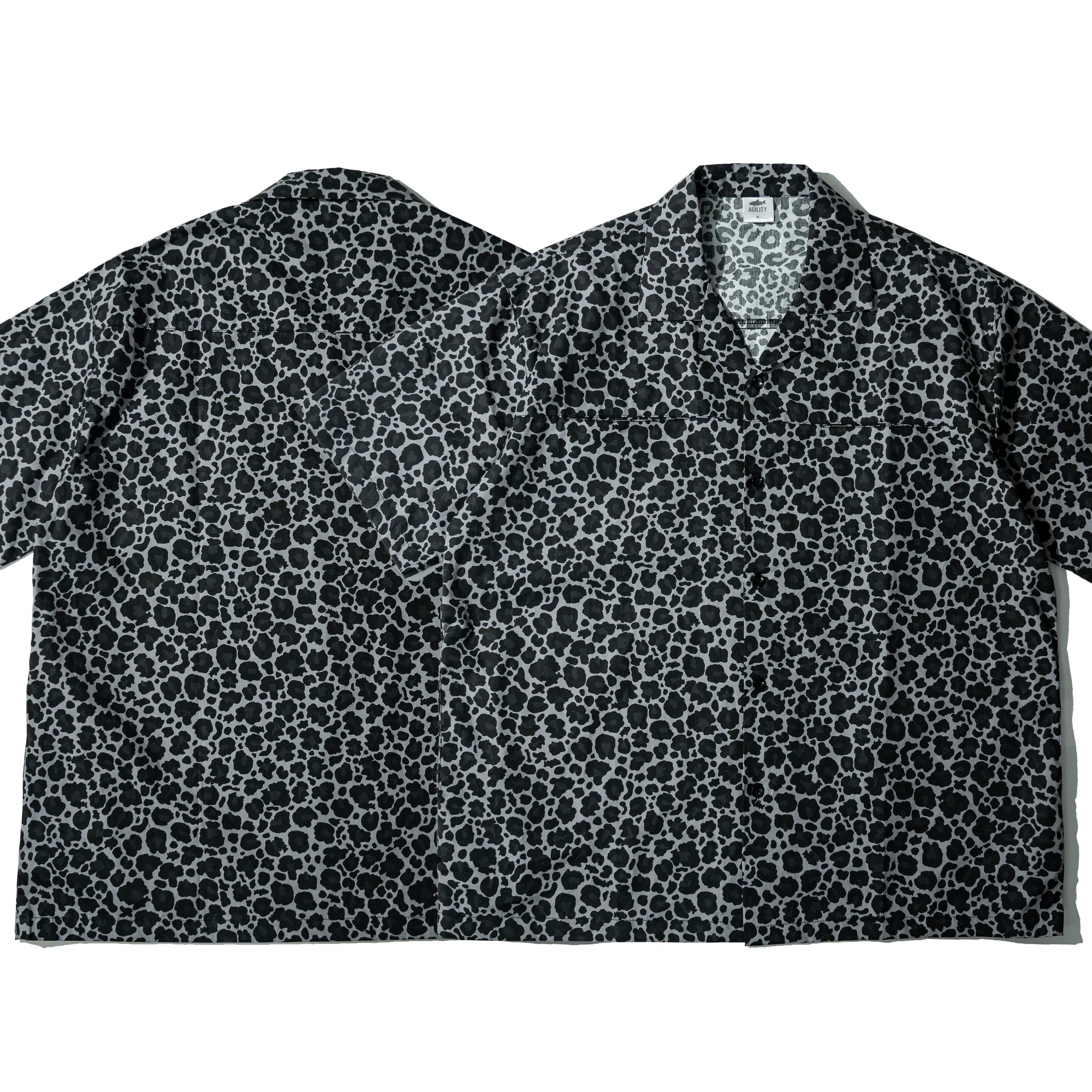 【車庫服飾】AGILITY Leopard Print Cuban Collar Shirts [LS06]