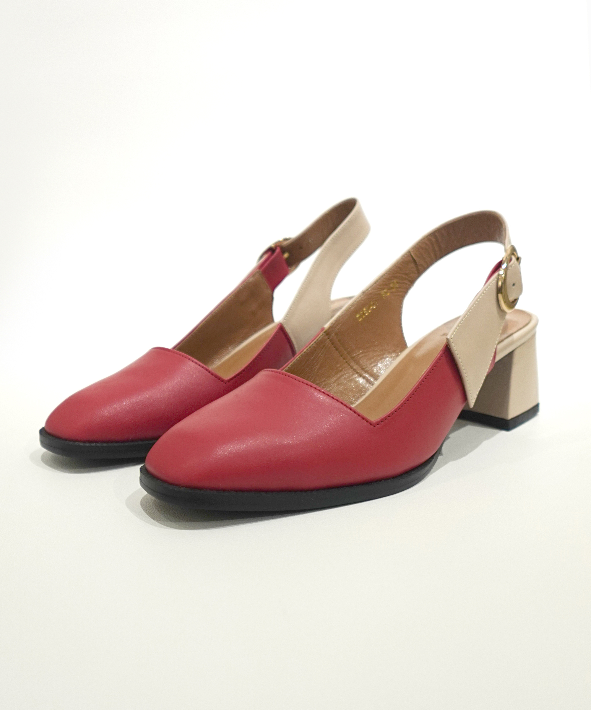 Stacy 拚色復古方跟鞋(三色)MIT款