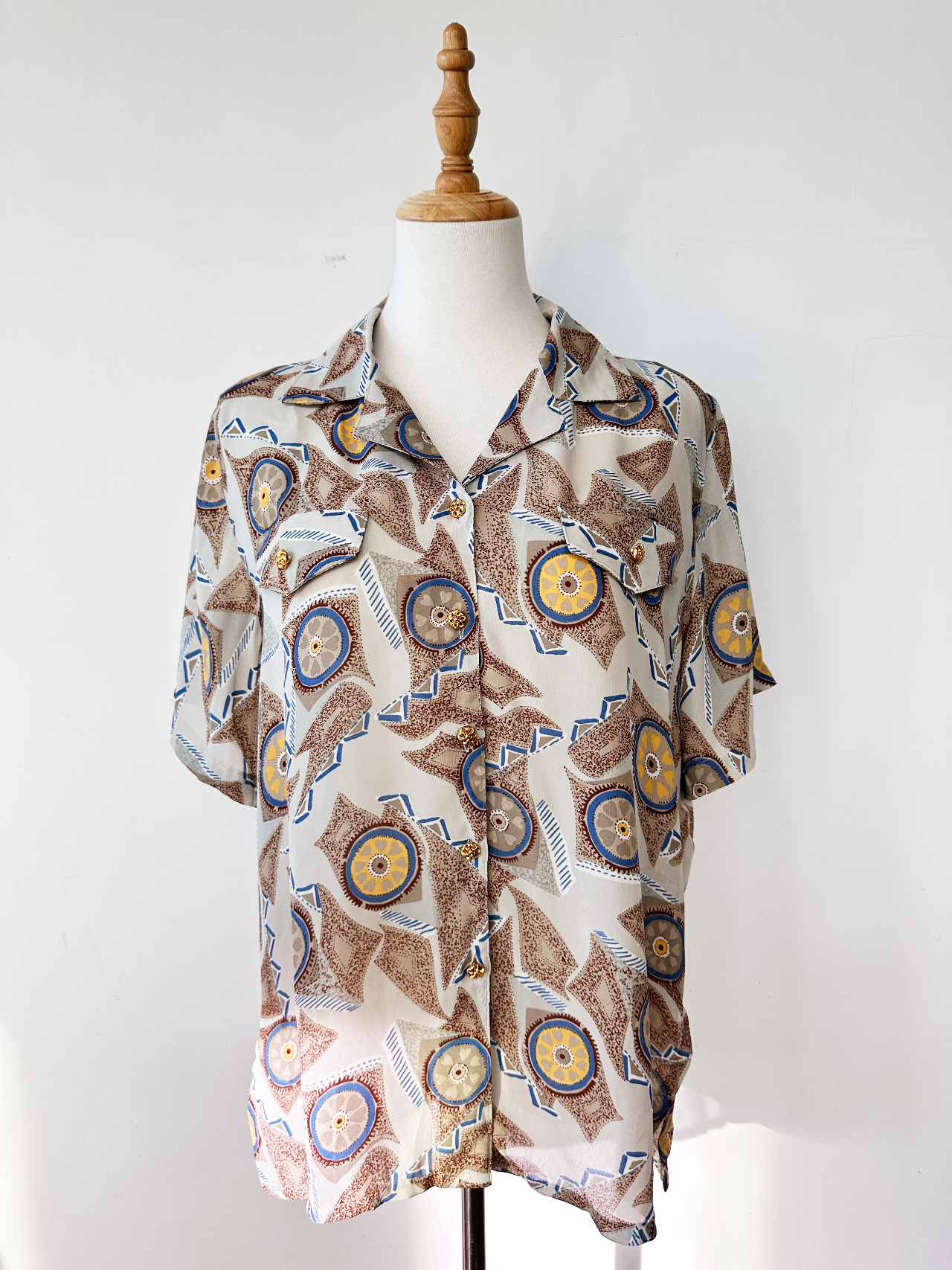 灰色歲月巨輪古著上衣