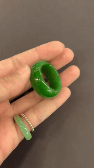 92746 和田玉碧玉辣陽綠指環 (內徑 22mm)