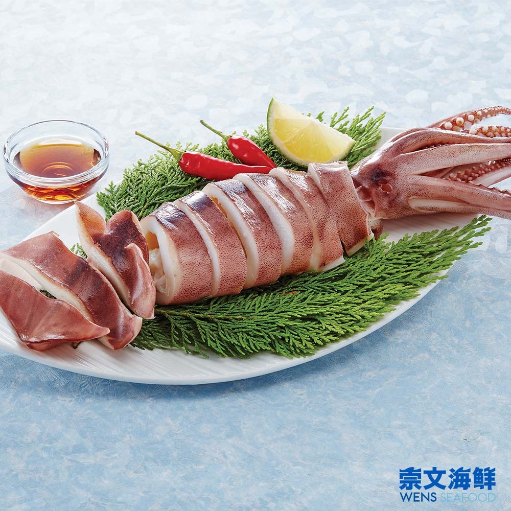 【崇文海鮮】熟凍冰卷魷魚200g/尾
