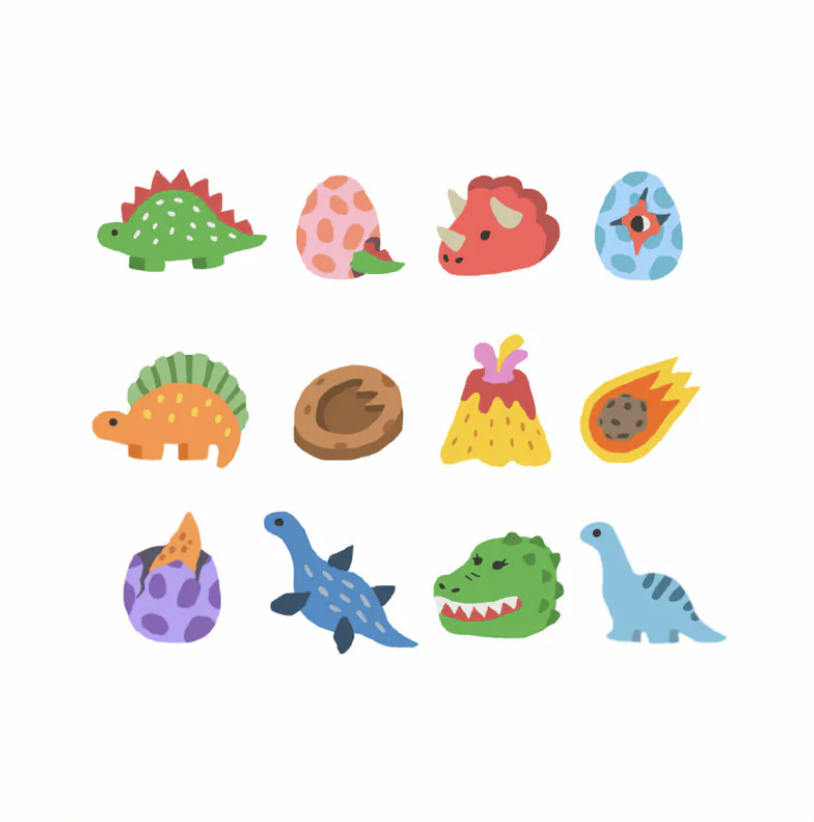 日日野餐｜奇幻恐龍系列 別針 - 隨機6入組