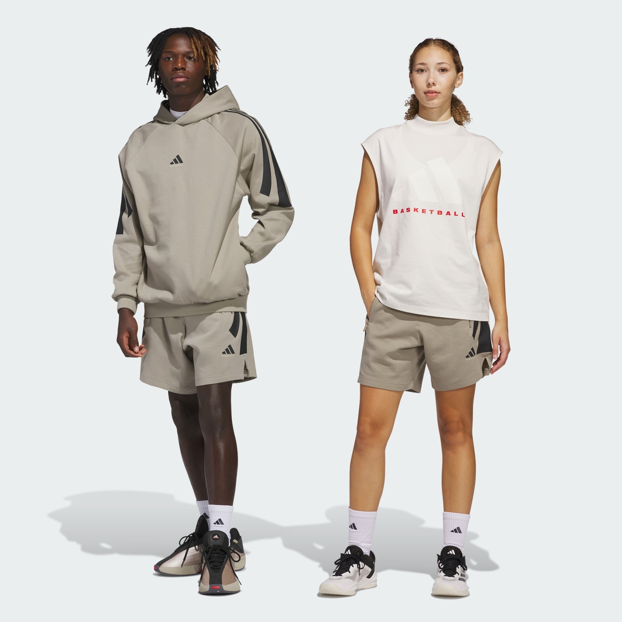 ADIDAS 短褲 BASKETBALL 米灰色 運動 休閒短褲 中性 JC7839