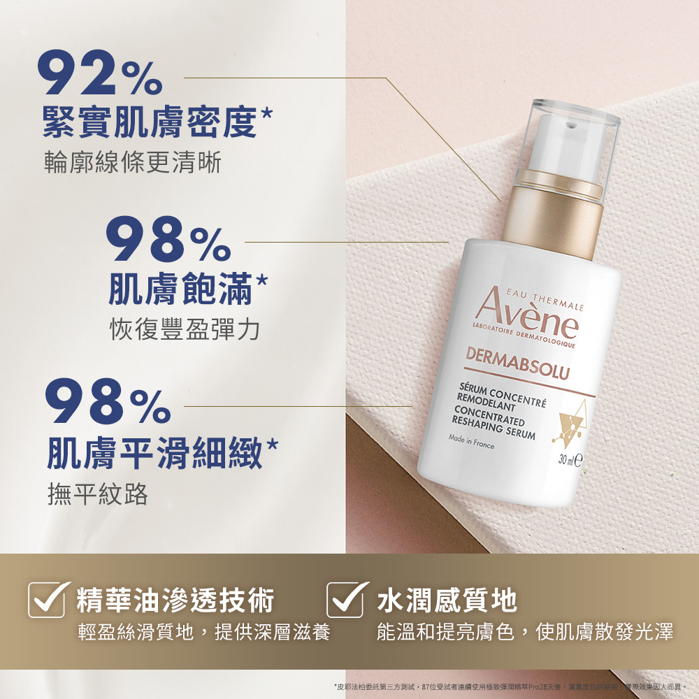 Avene雅漾極致彈潤精萃Pro 雅漾抗老白金瓶 熟齡乾性肌膚抗老精華