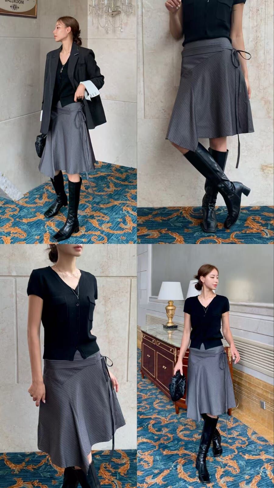 OB5024 高腰設計感腰帶Aline短傘裙 *特價* (優惠碼同充值購物金不適用)