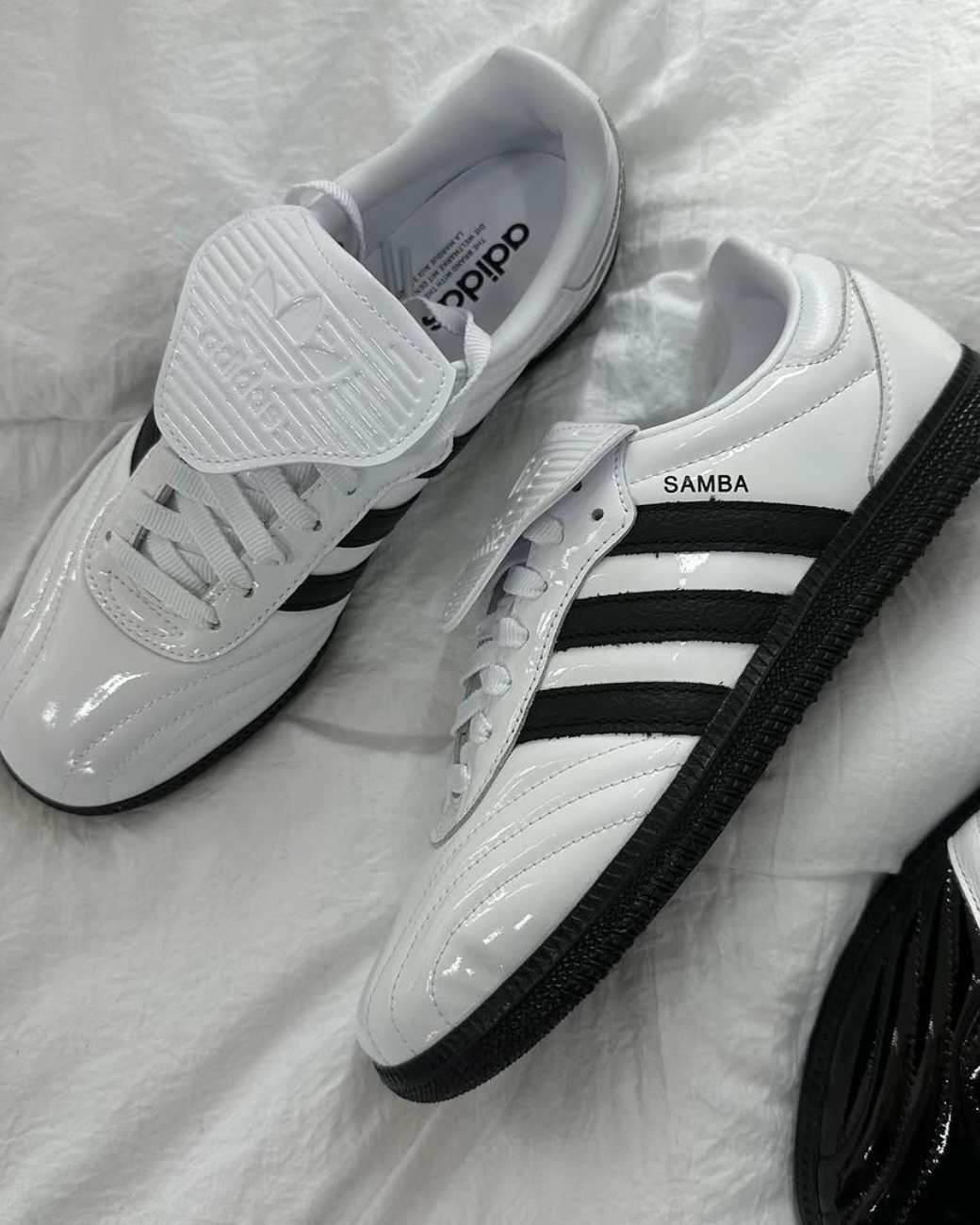 Adidas Samba LT 外翻鞋舌 漆皮 德訓鞋 白