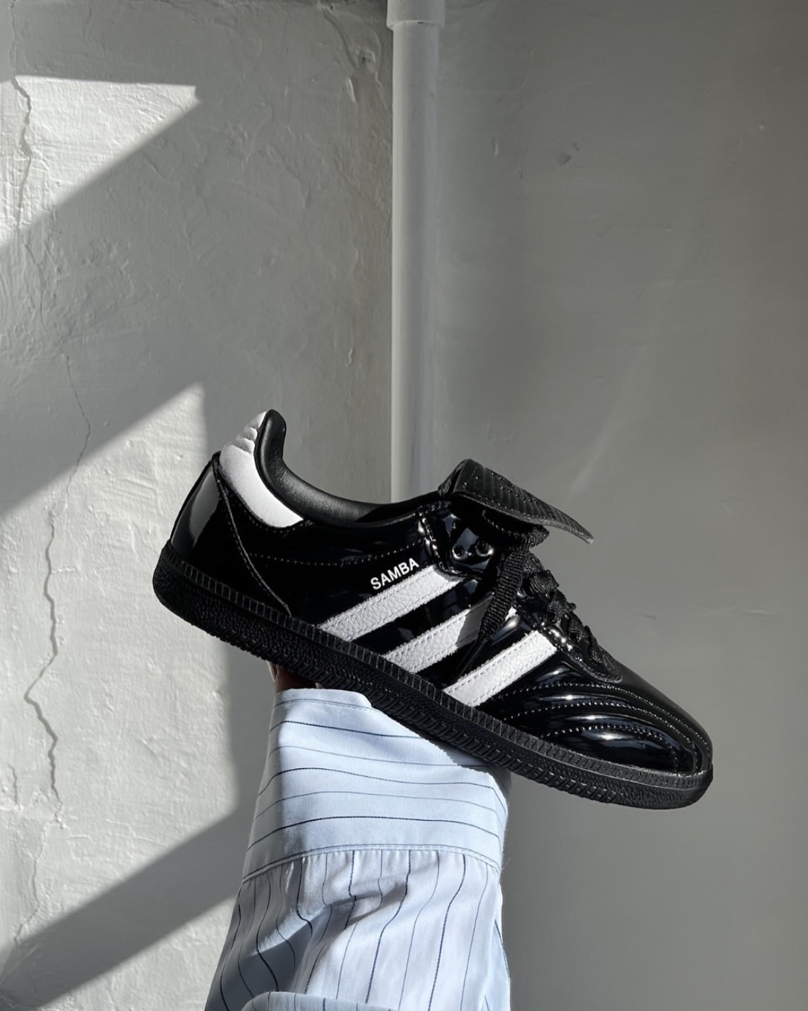 Adidas Samba LT 外翻鞋舌 漆皮 德訓鞋 黑