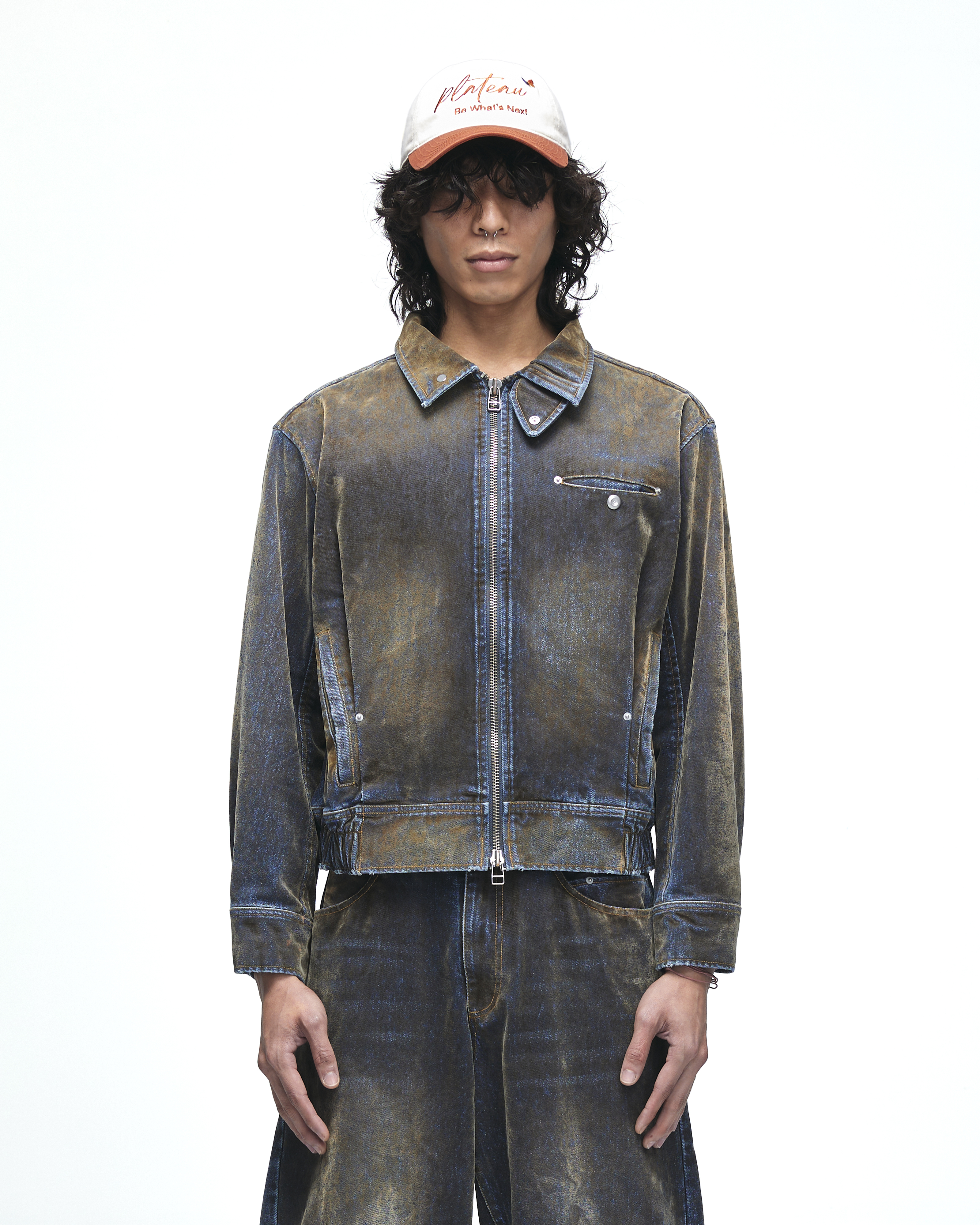 PLATEAU STUDIO｜Tucked worker jacket (Washed velvet)