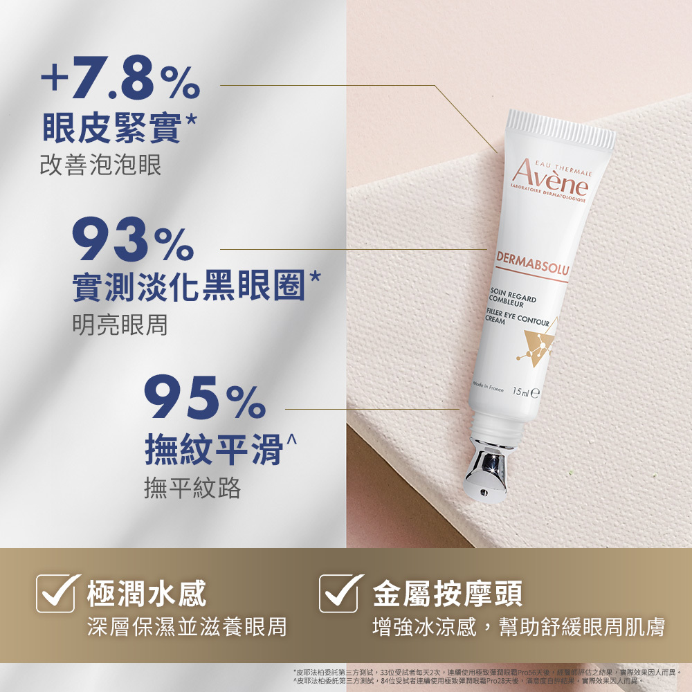 Avene雅漾極致彈潤眼霜Pro 改善暗沉 大眼棒
