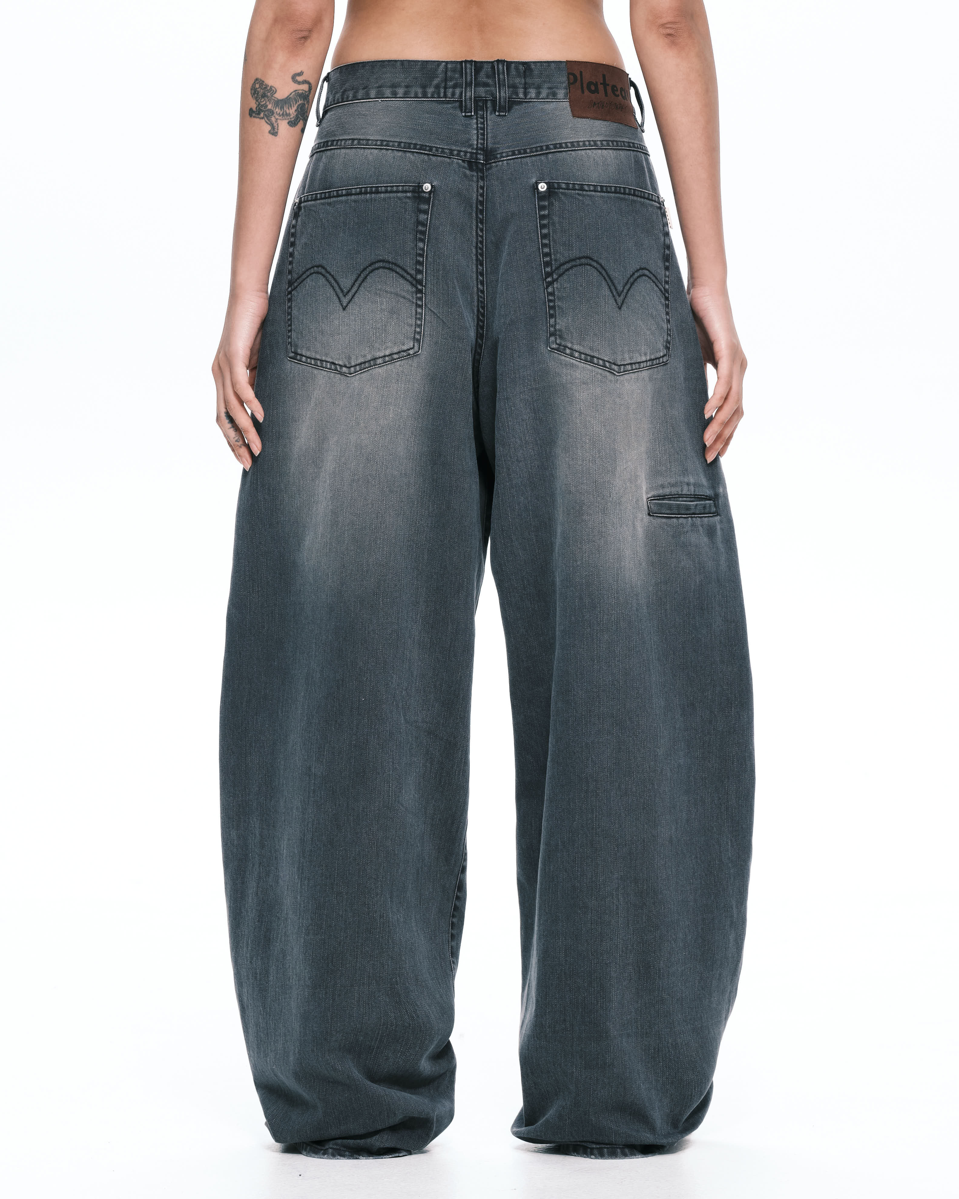 PLATEAU STUDIO｜Curvy work pant (Washed grey)