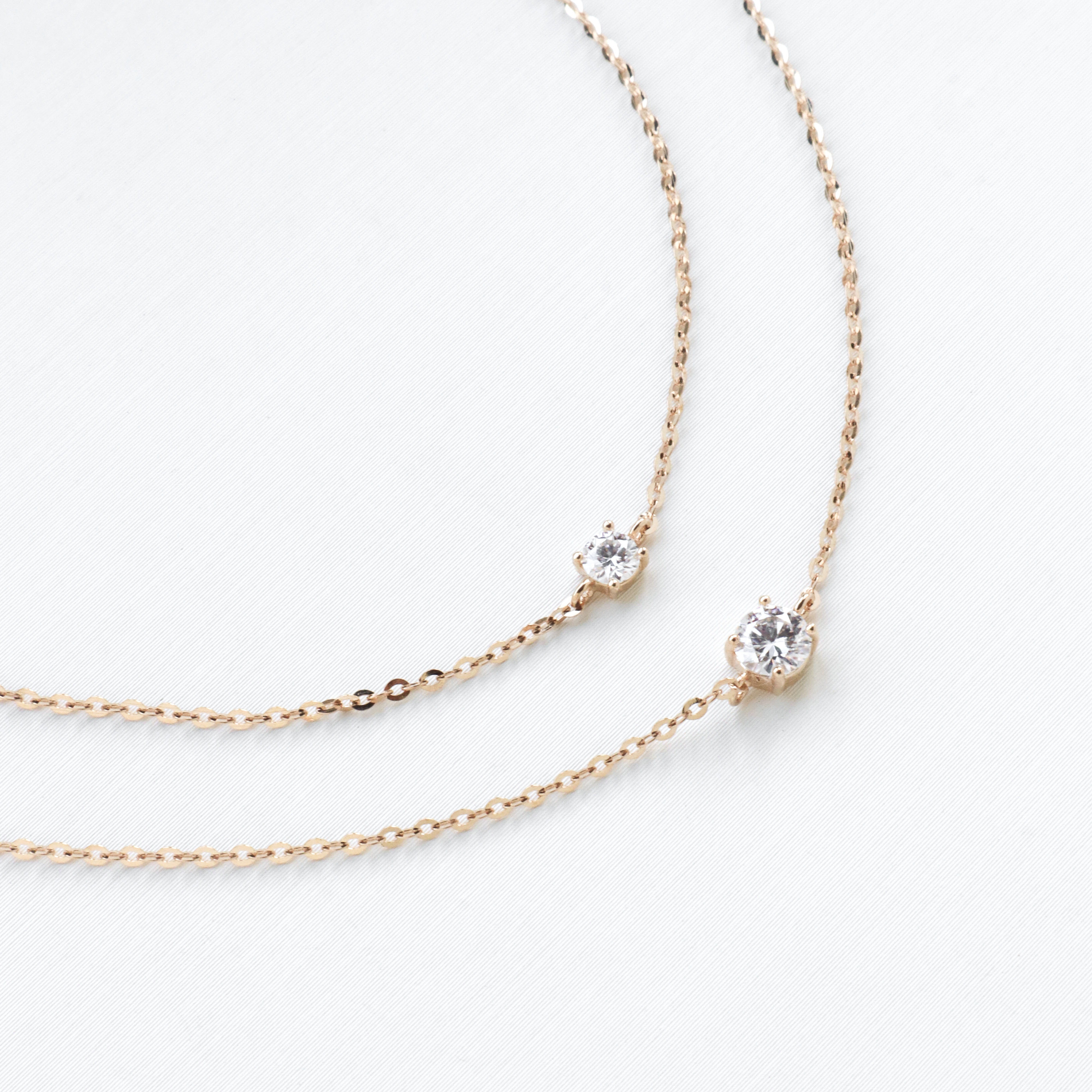 10K/簡約單顆莫桑鑽手鍊