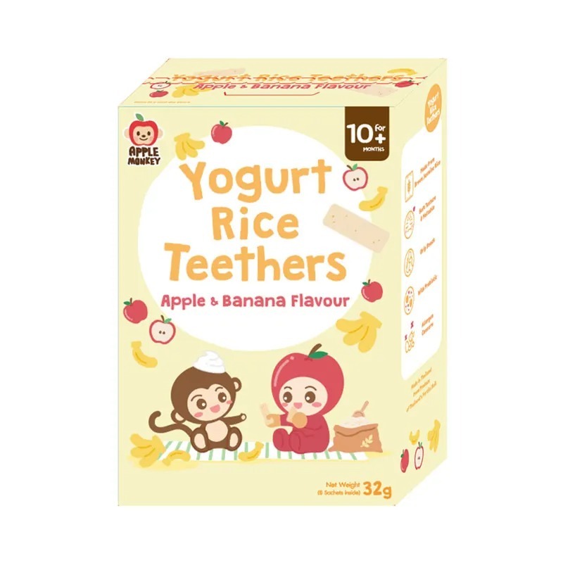【Apple Monkey】愛啵寶寶 優格糙米 牙牙餅 蘋果香蕉(32g)