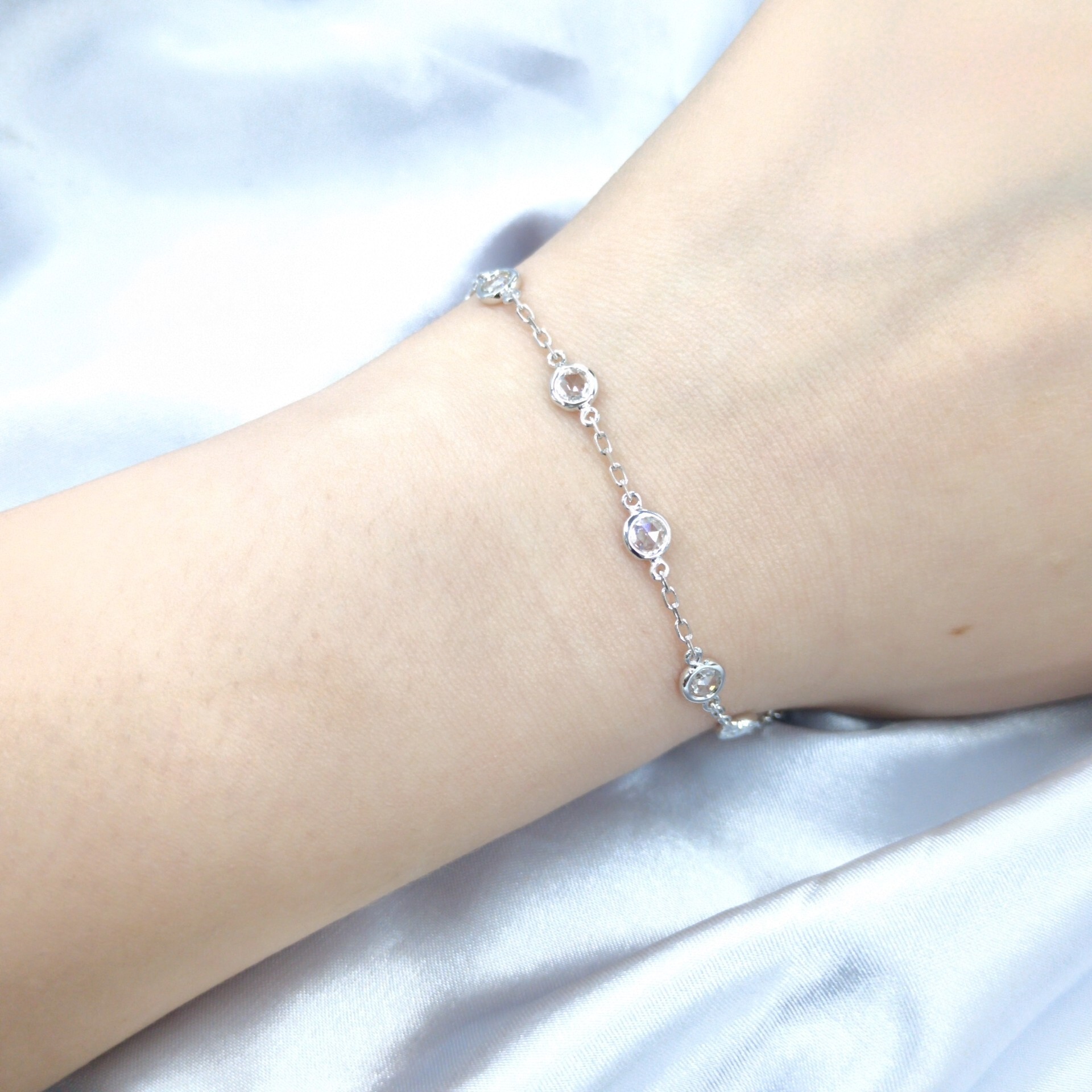 18K White Gold 1.00ct Diamond Bracelet