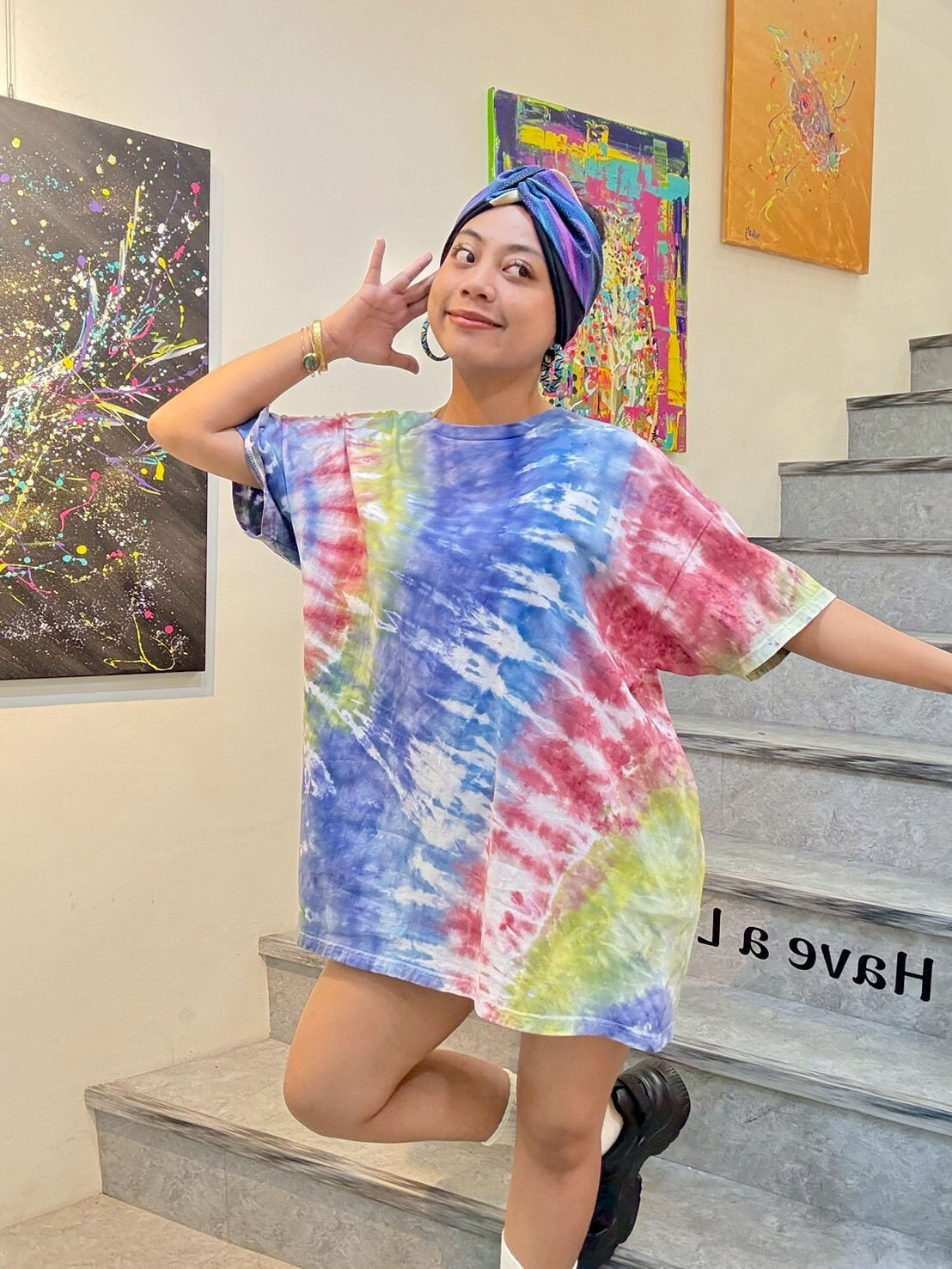 慕慕卡樂 / 彩色世界-手作服飾-冰染Ｔ-Shirt