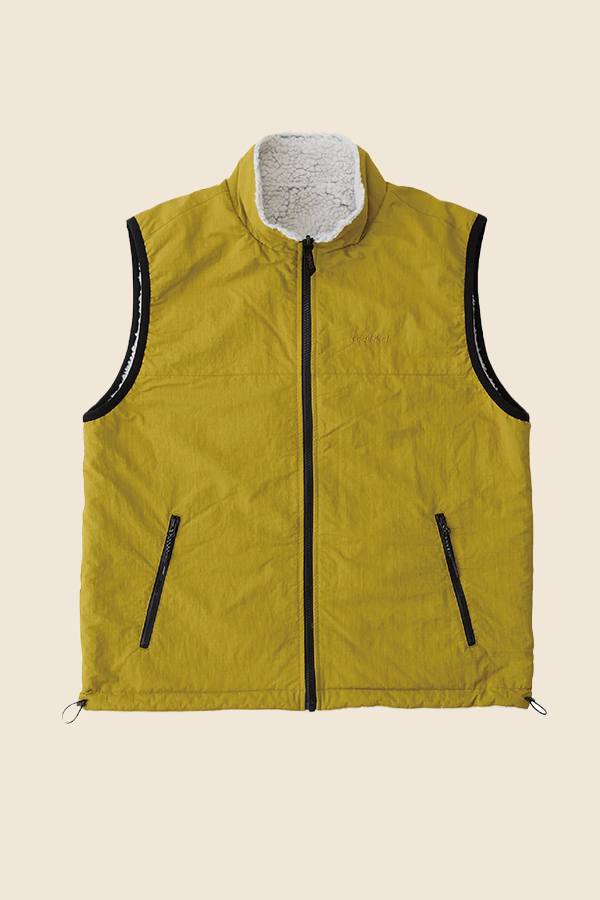 GRAMICCI -  雙面羊羔絨背心(白色/芥末黃)
