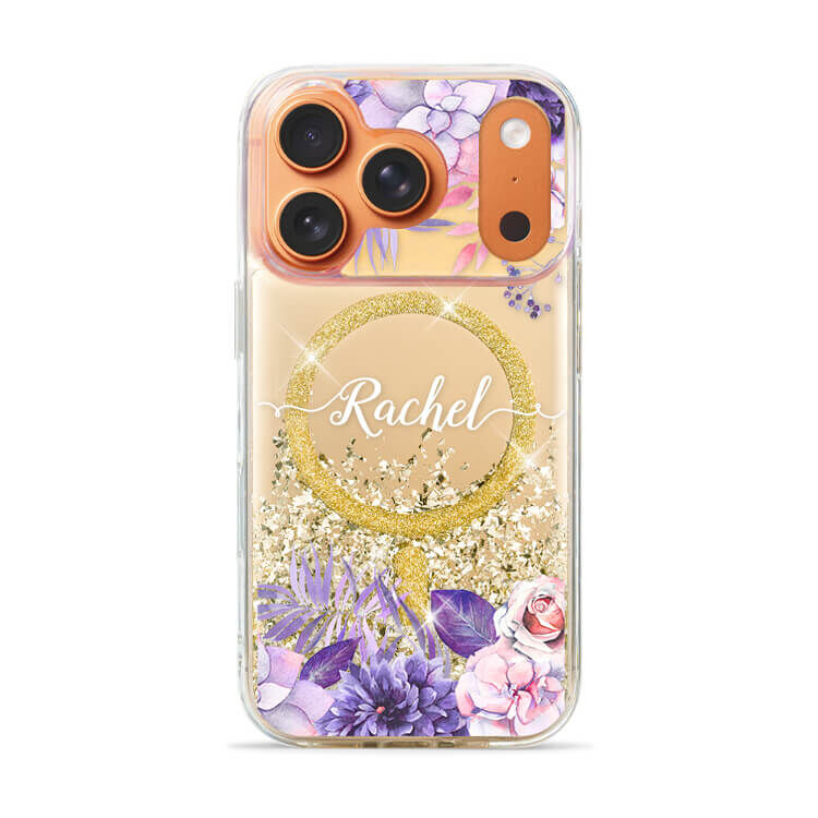 紫色叢林 (MagSafe磁吸) 閃耀金鏡面殼 - (訂製名字) iPhone客製化手機殼