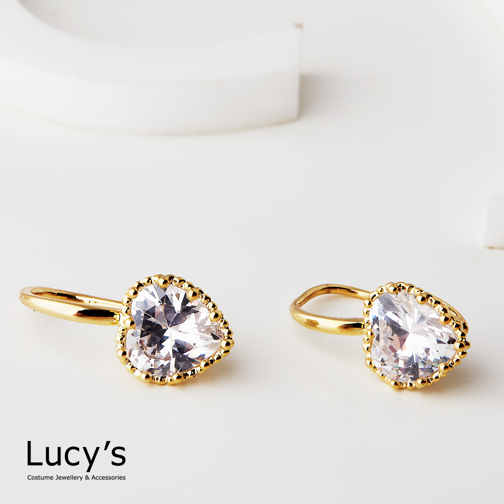 閃耀愛心 耳勾耳環 (123968)