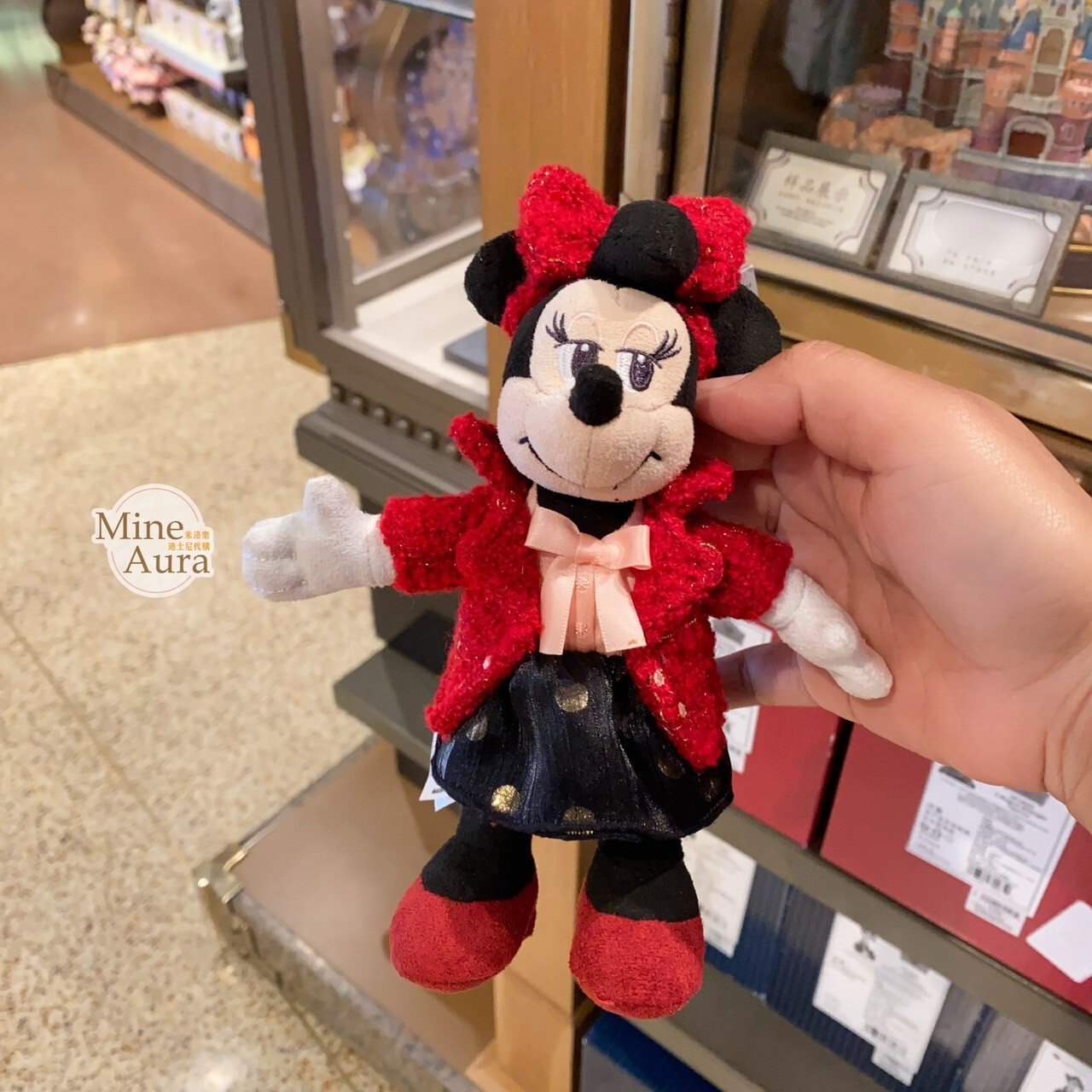 米奇和朋友們 摩登上海系列 米妮 Minnie 絨毛 鑰匙圈 吊飾 -上海迪士尼樂園