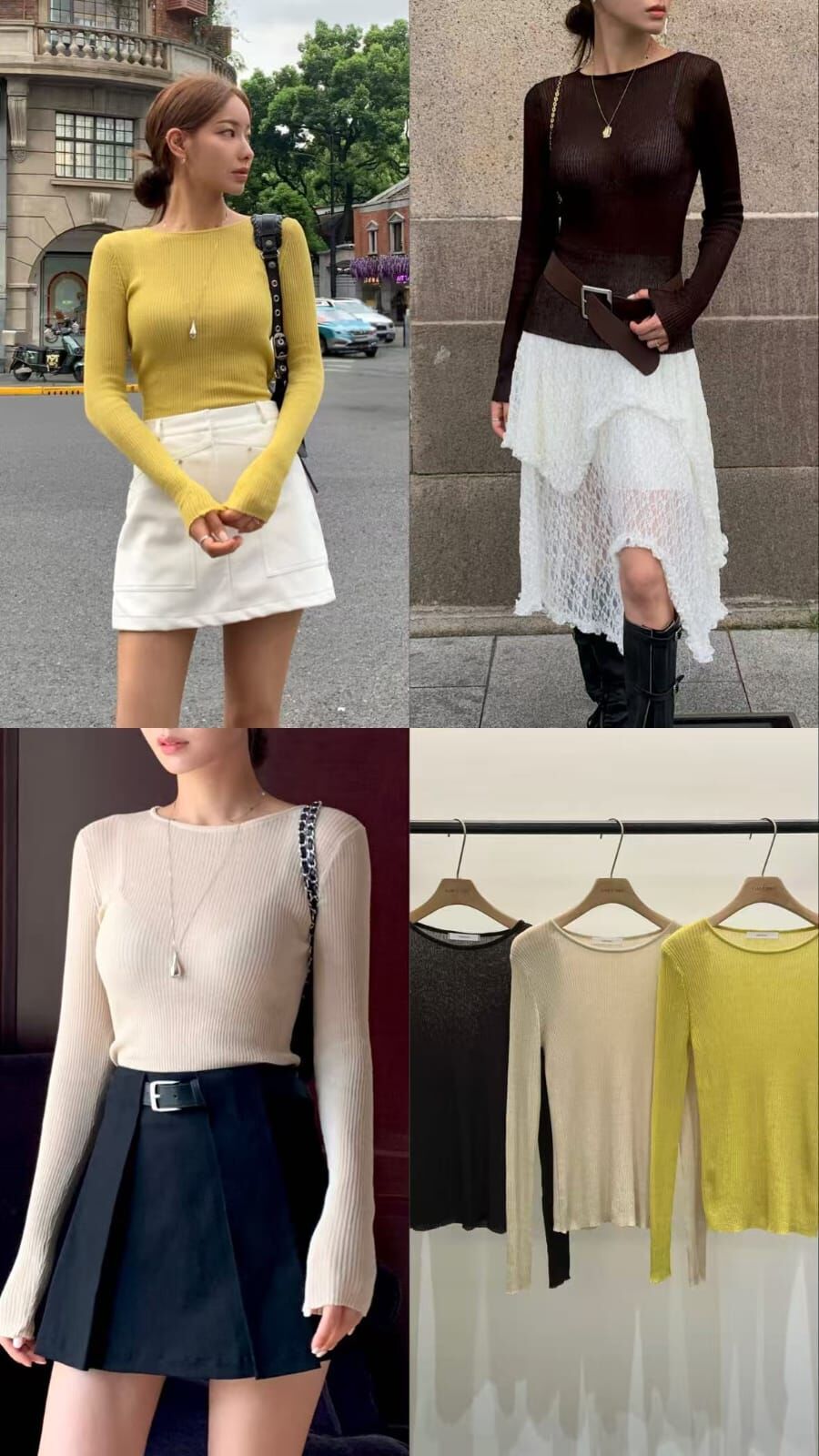 OB5033 貼身捲邊圓領長袖上衣 *特價* (優惠碼同充值購物金不適用)