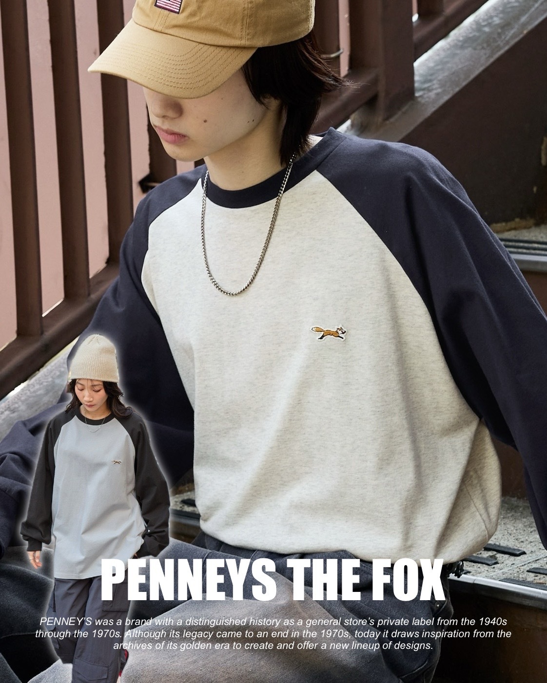 #現貨 日本限定 PENNEYS THE FOX 刺繡貼布 插肩袖 薄長踢 八色