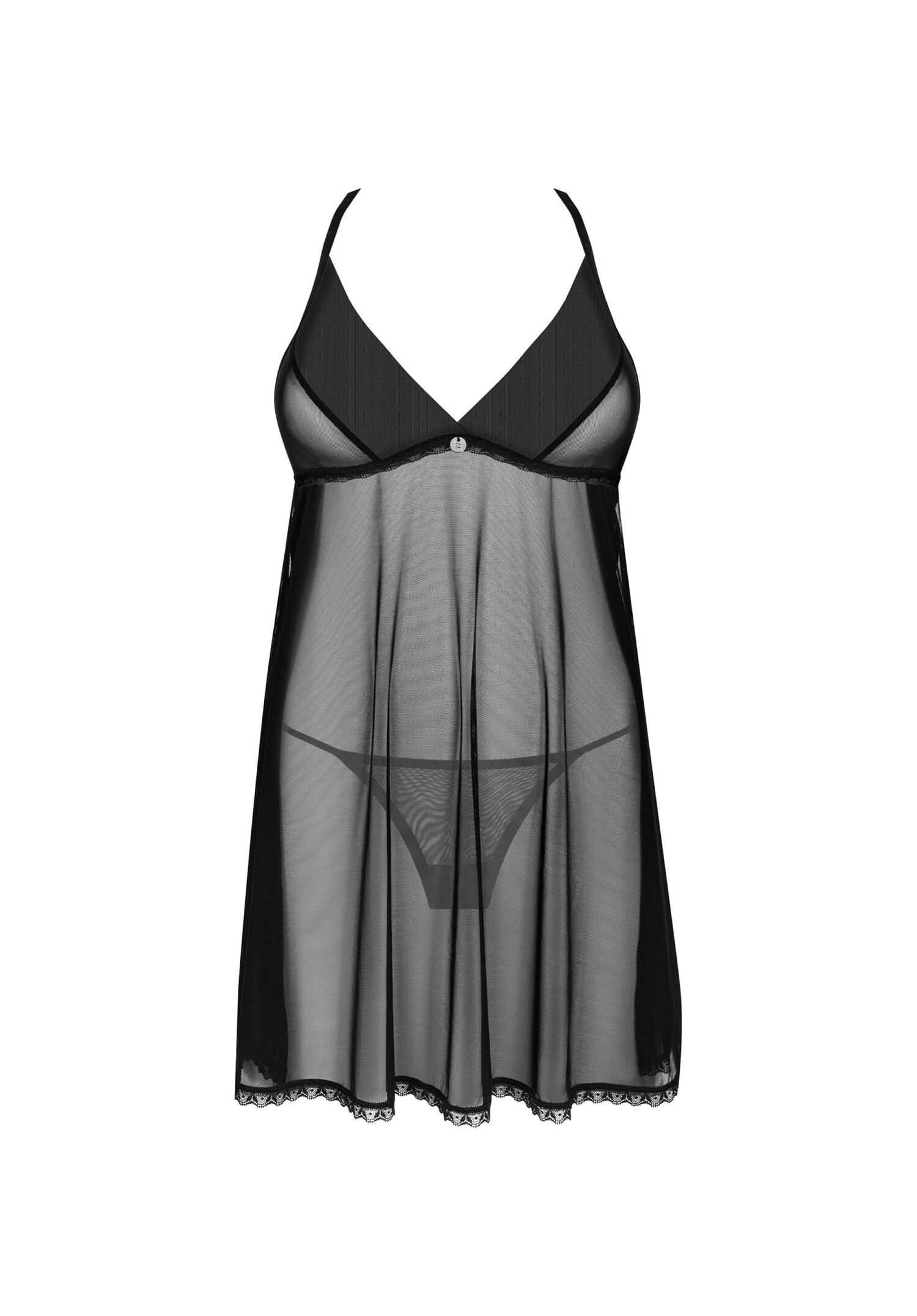 Obsessive - Latinesa 簡約花卉裝飾透視睡裙套裝 (XS/S/M/L/XL/XXL)