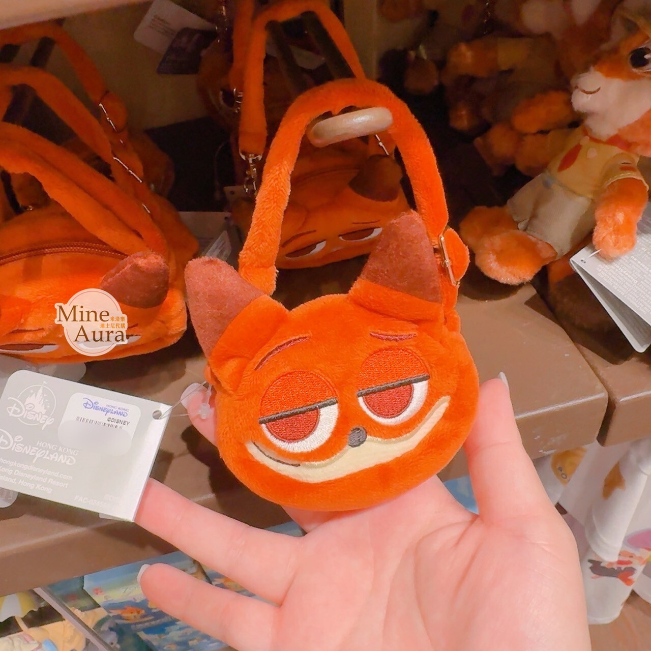 胡尼克 Nick 大頭迷你手提包造型 零錢包 鑰匙圈 吊飾 動物方城市 Zootopia -香港迪士尼樂園