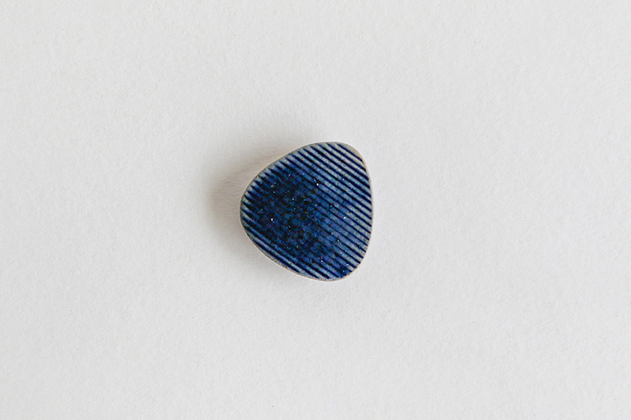 青人窯- 筷架 / 米飯糰 刻纹 / 藍