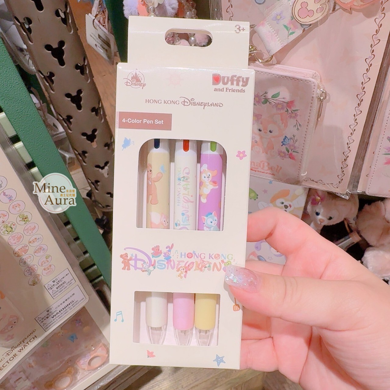 達菲Duffy 與好友 多色 圓珠筆 3入組 -香港迪士尼樂園