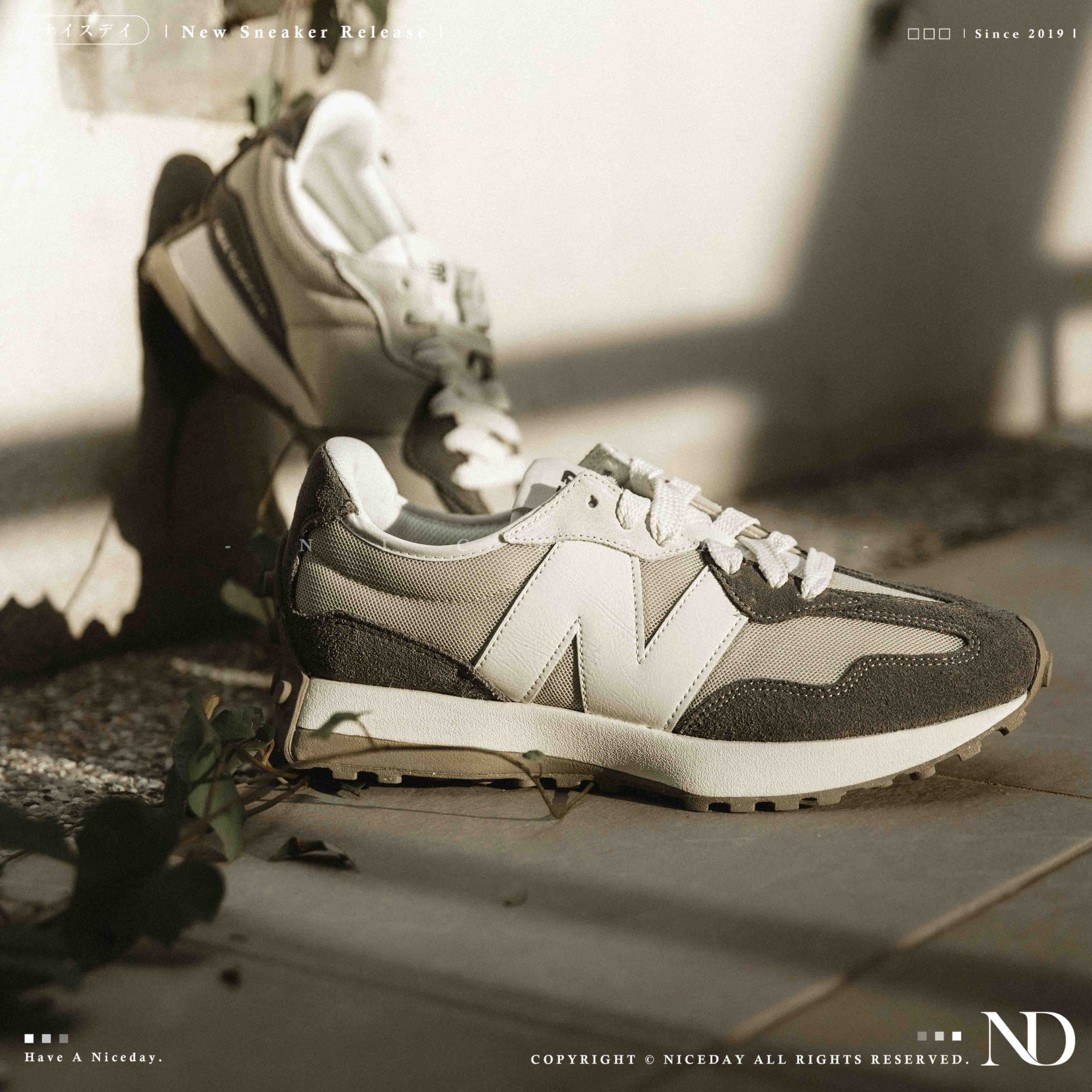 NICEDAY 現貨 New Balance 327 灰白色 淺灰綠 茉灰 灰 白 復古 中性 男女鞋 U327LND
