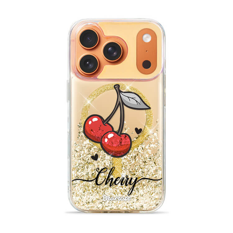 可愛小櫻 (MagSafe磁吸) 閃耀金鏡面殼 - (訂製名字) iPhone客製化手機殼