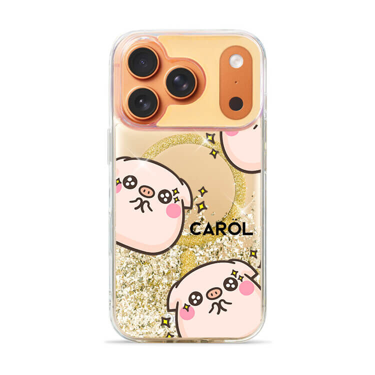 我就圓滾滾 (MagSafe磁吸) 閃耀金鏡面殼 - (訂製名字) iPhone客製化手機殼