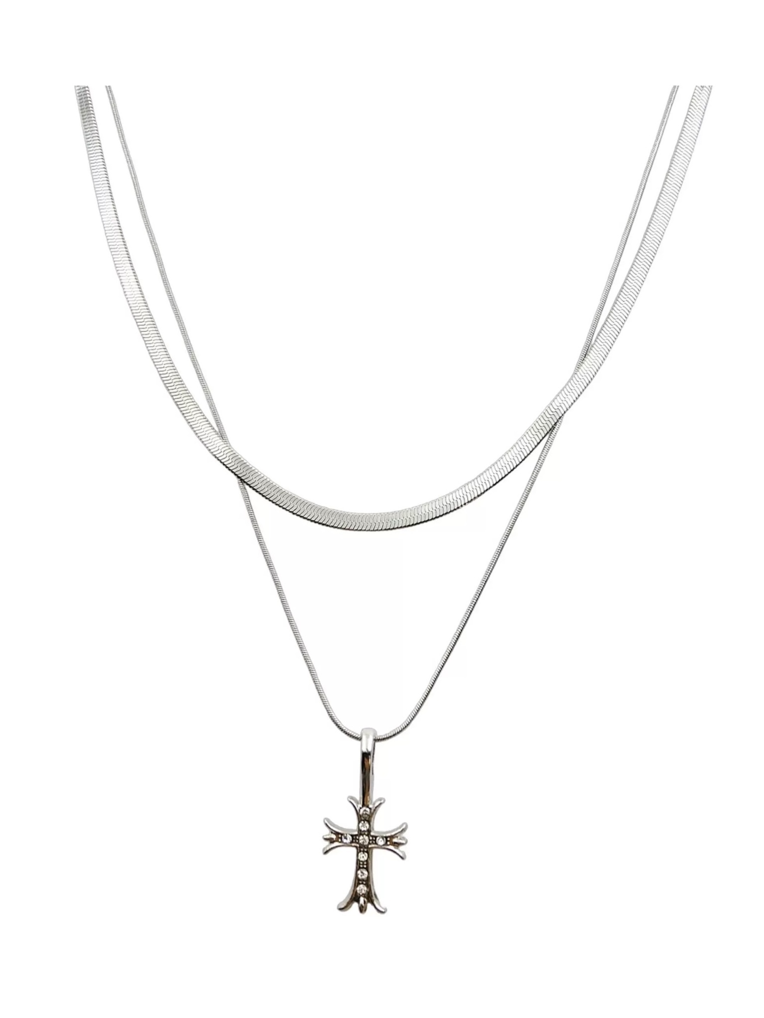 十字蛇骨雙層項鍊