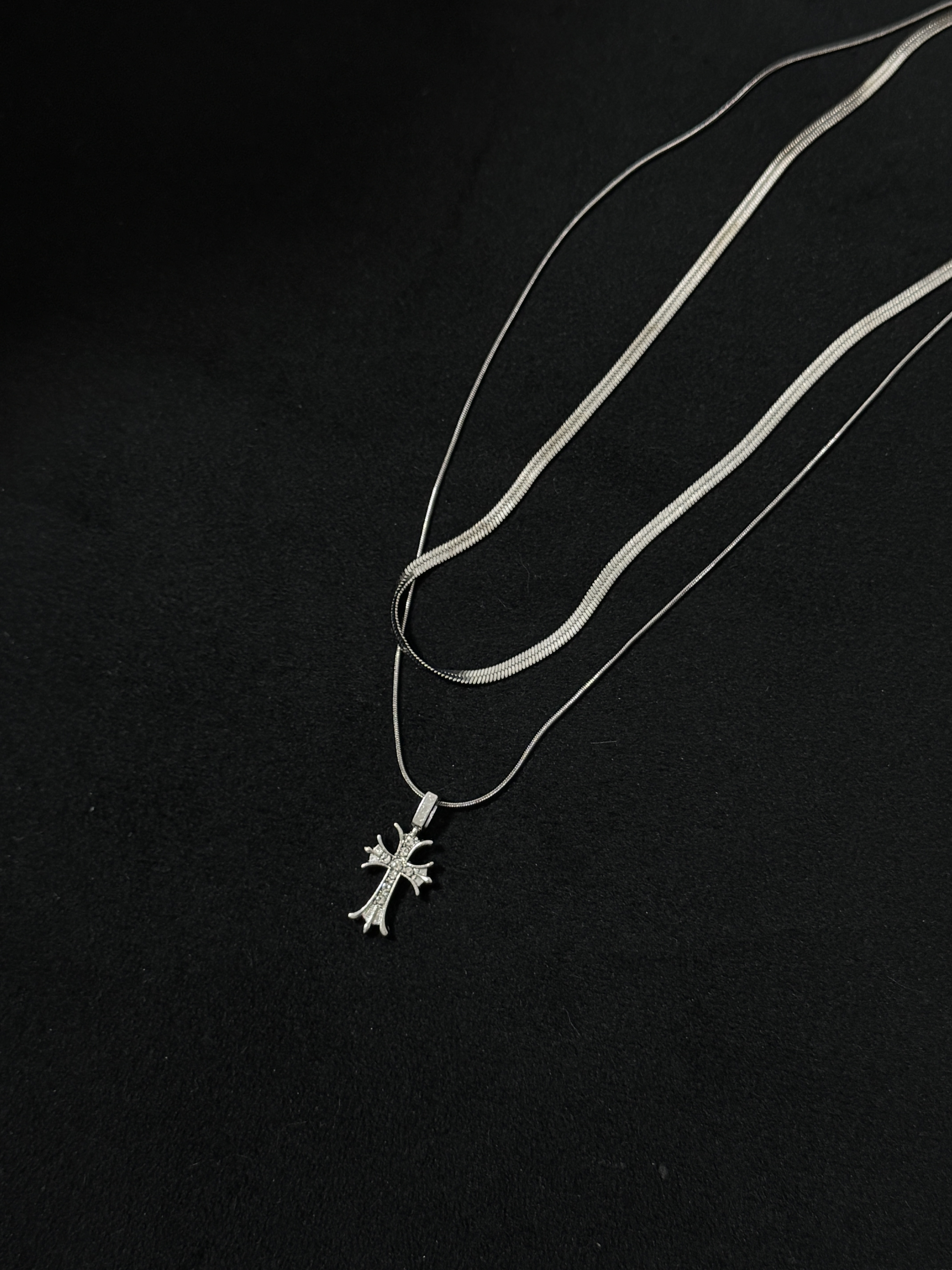 十字蛇骨雙層項鍊