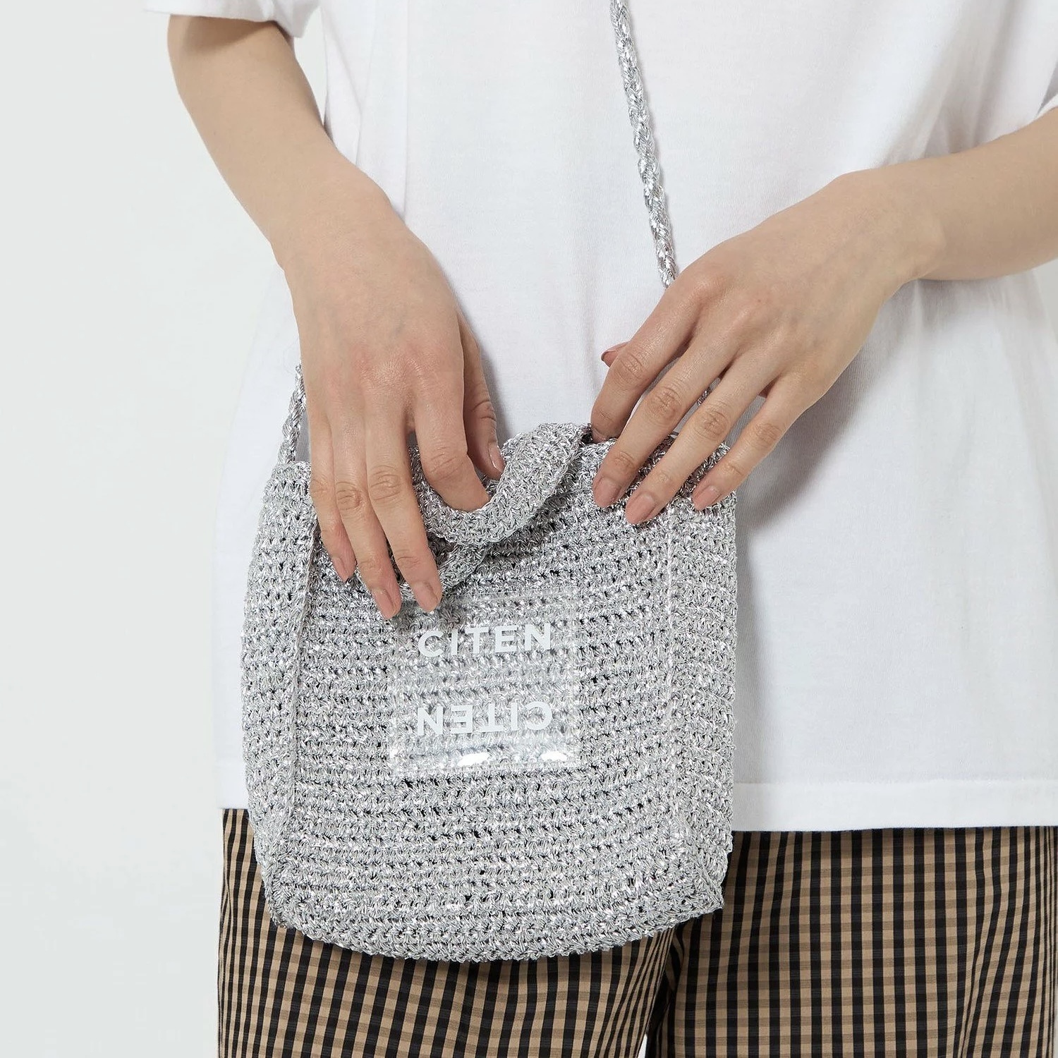CITEN 金絲線 針織 迷你手提/斜背包 代購 透明標誌